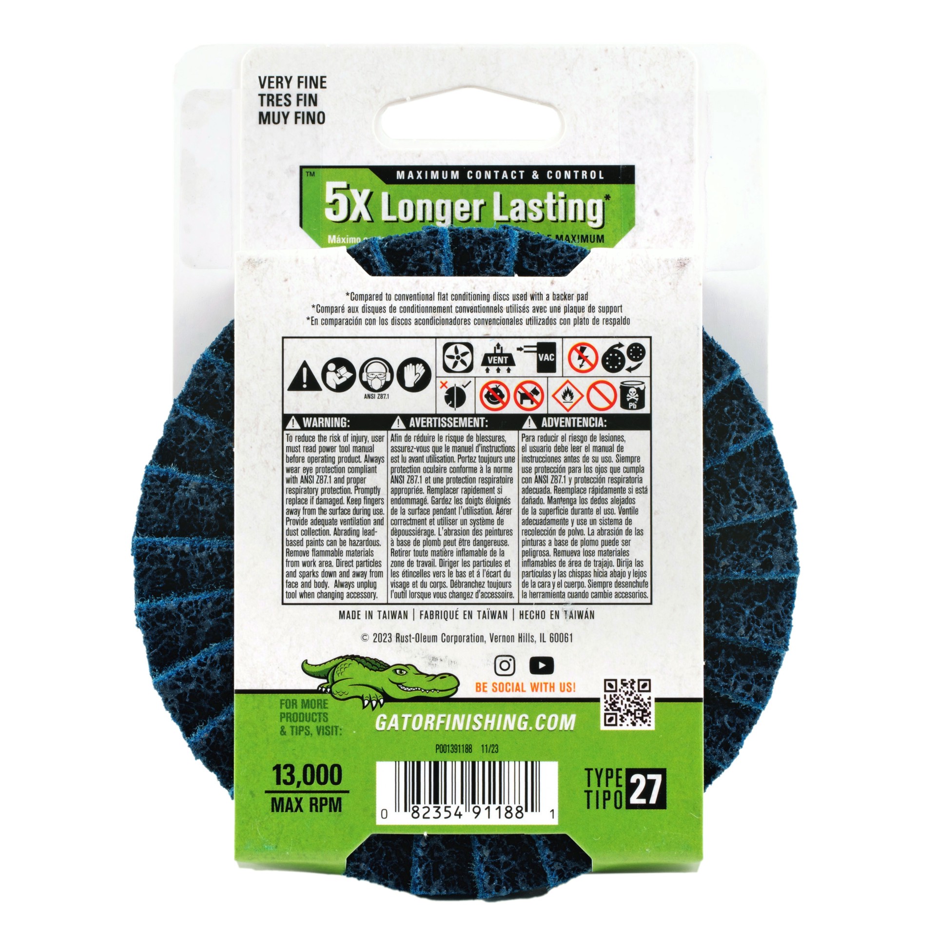 slide 2 of 6, Gator HyperBlend Aluminum oxide Pad -Grit Disc Sandpaper, 1 ct