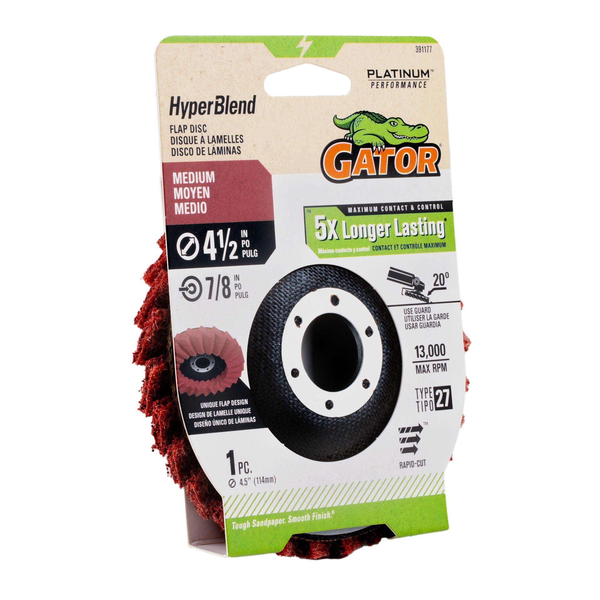 slide 6 of 6, Gator HyperBlend Aluminum oxide 80 -Grit Disc Sandpaper, 1 ct
