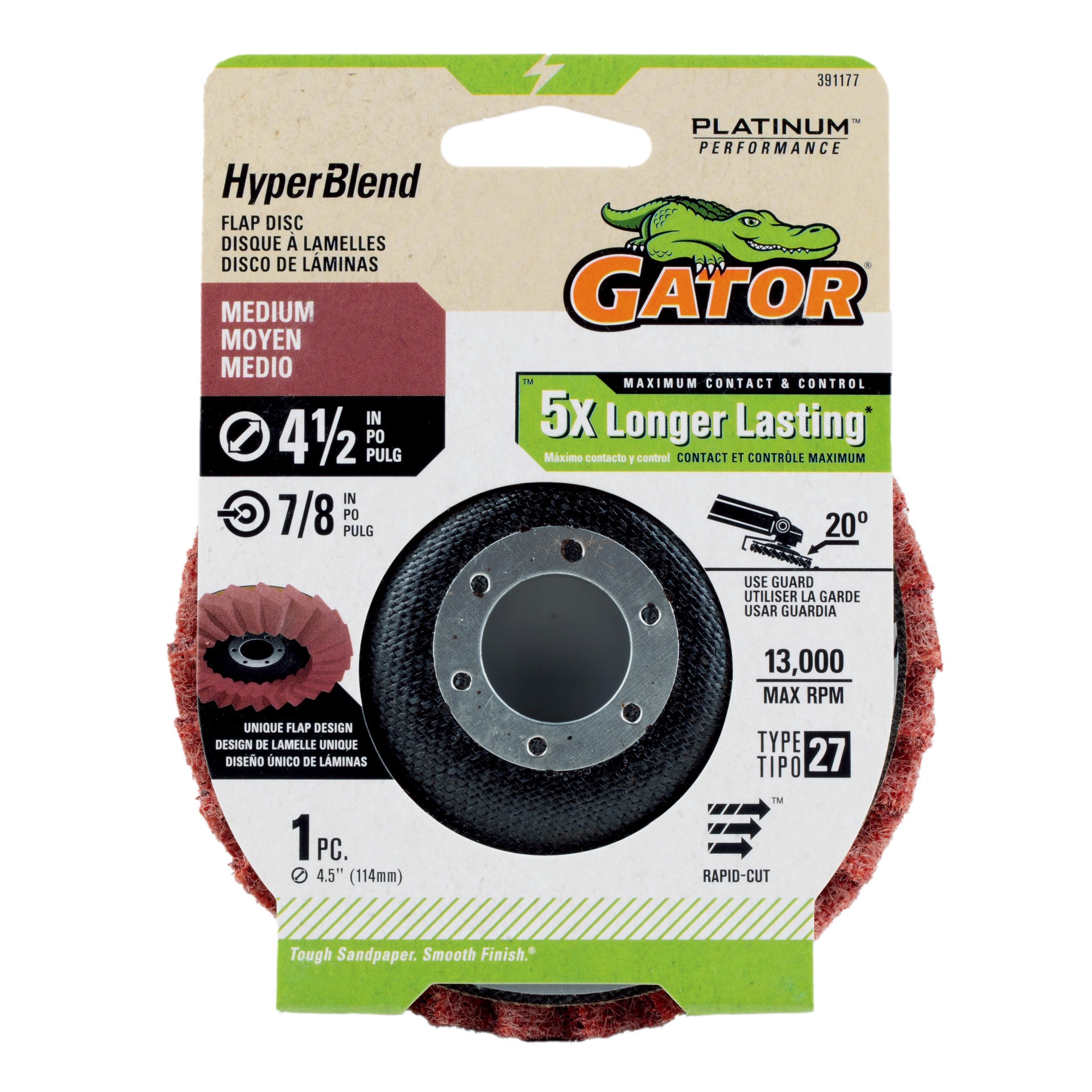 slide 1 of 6, Gator HyperBlend Aluminum oxide 80 -Grit Disc Sandpaper, 1 ct