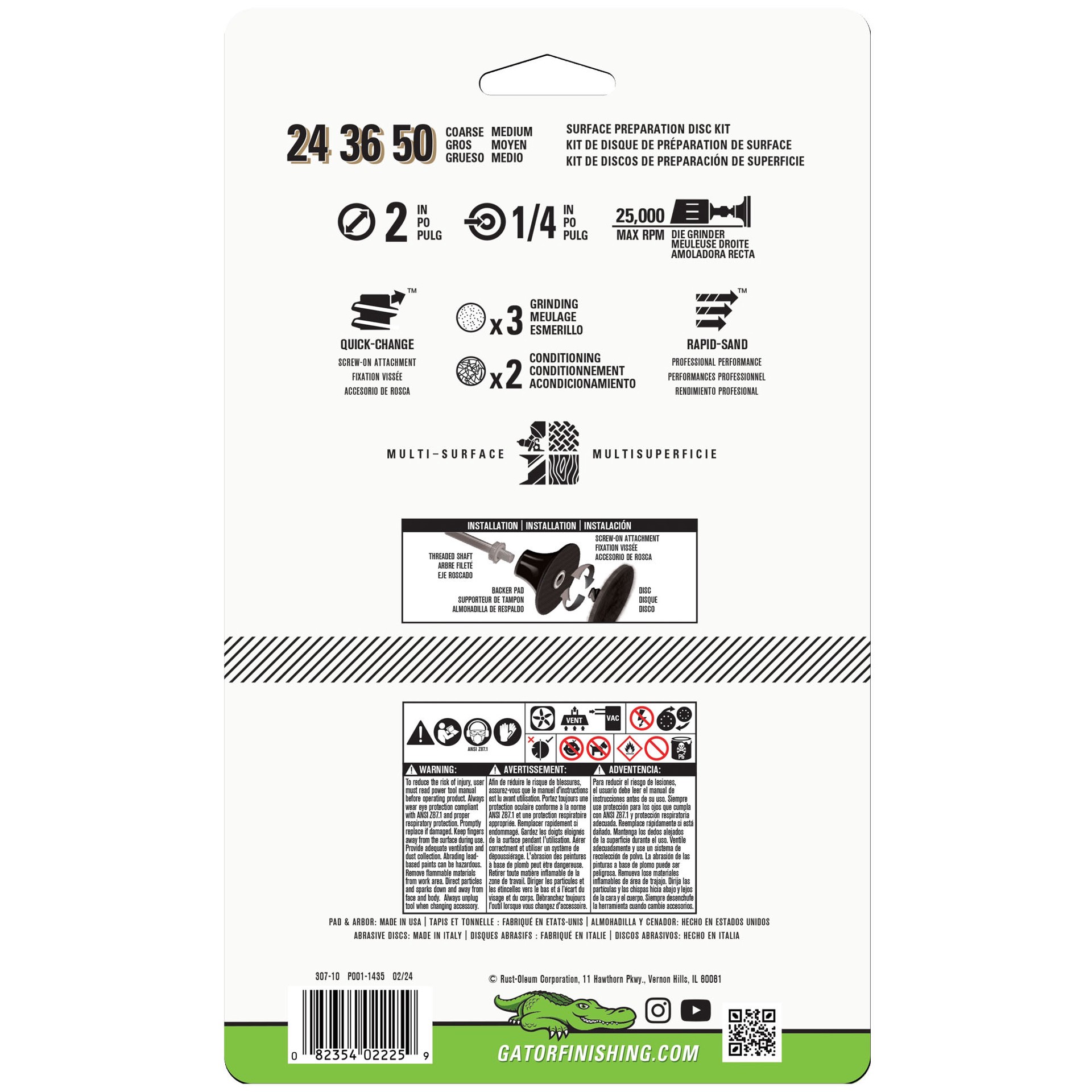 slide 2 of 6, Gator 6 -Pack 2-in Zirconia Multi-grade pack -Grit Grinding wheel, 1 ct