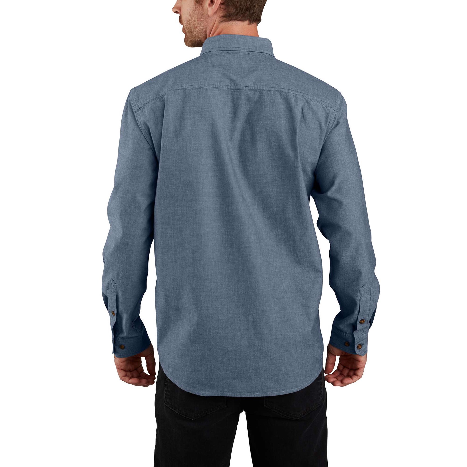 slide 2 of 5, Carhartt Men's Blue Medium weight Chambray Long sleeve Button-down shirt ( Large ), 1 ct