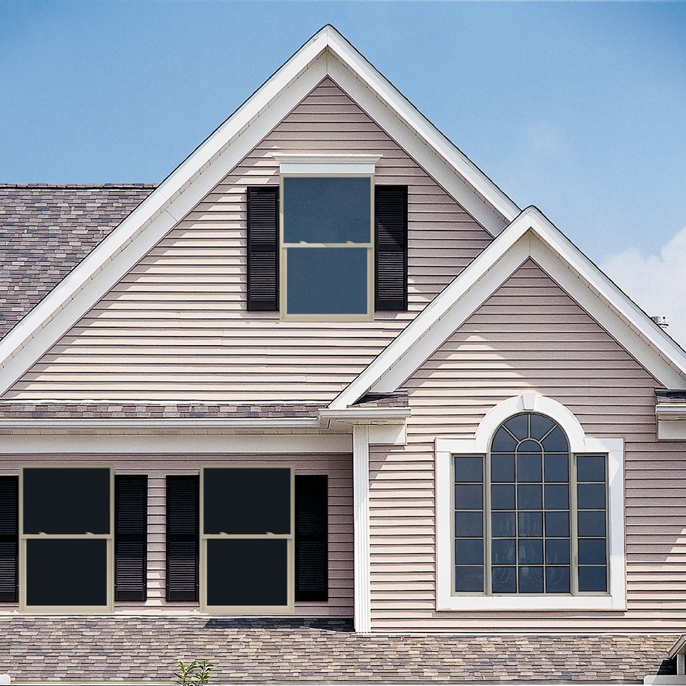 slide 3 of 6, JELD-WEN V-2500 35-1/2-in x 51-1/2-in Almond Exterior Vinyl New Construction Single Hung Window Low-E argon Double Pane Glass (Half Screen Included), 1 ct