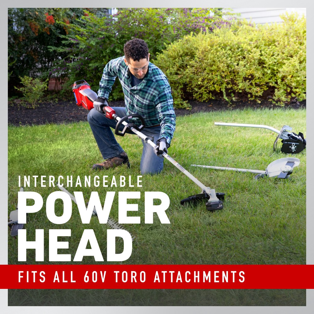 slide 4 of 6, Toro Flex-Force 60-volt max 16-in Straight Shaft Attachment Capable Battery String Trimmer 2.5 Ah (Battery Included) (Charger Included), 1 ct