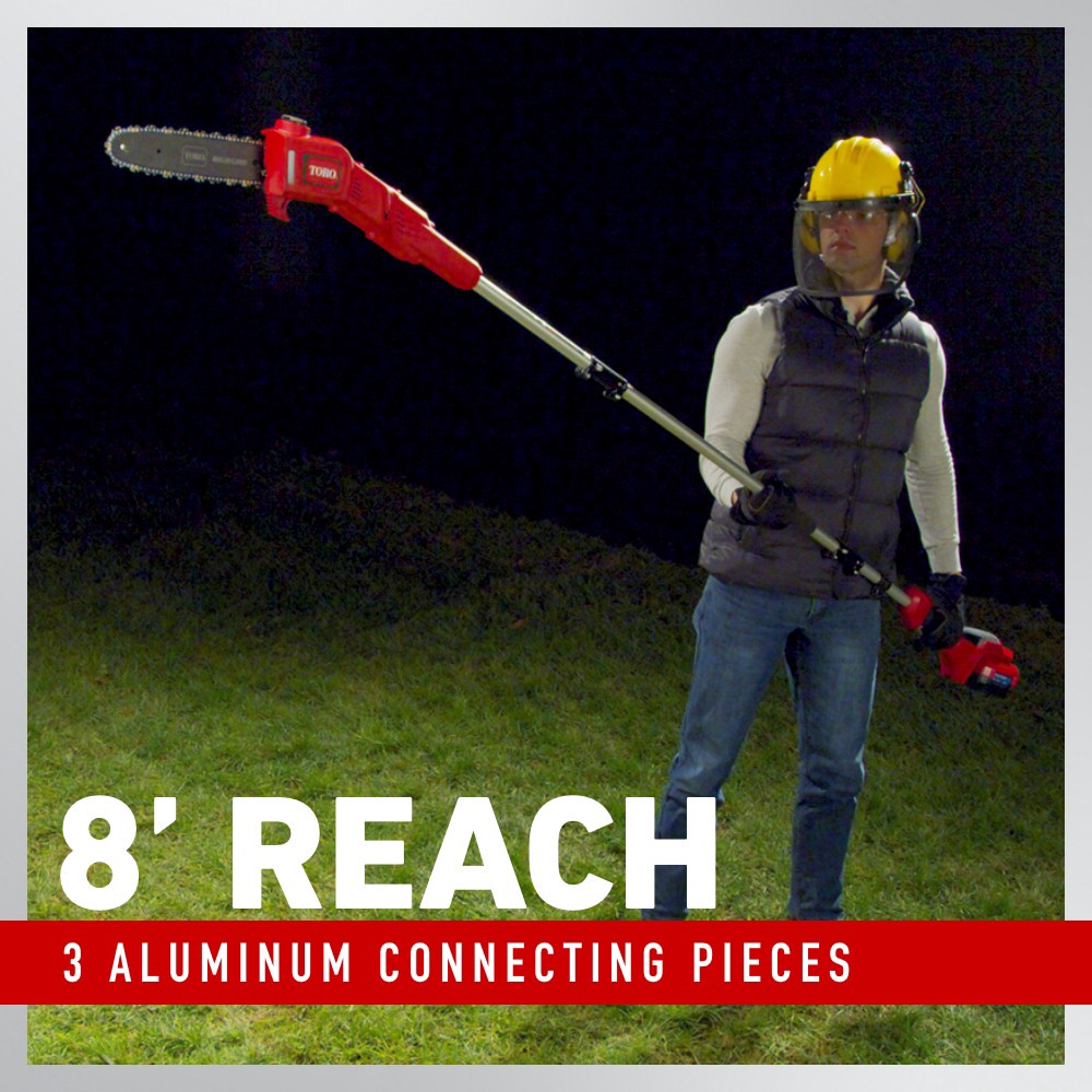 slide 4 of 6, Toro Flex-Force 60-volt max 10-in 2 Ah Battery Pole Saw Battery Included , Charger Included, 1 ct