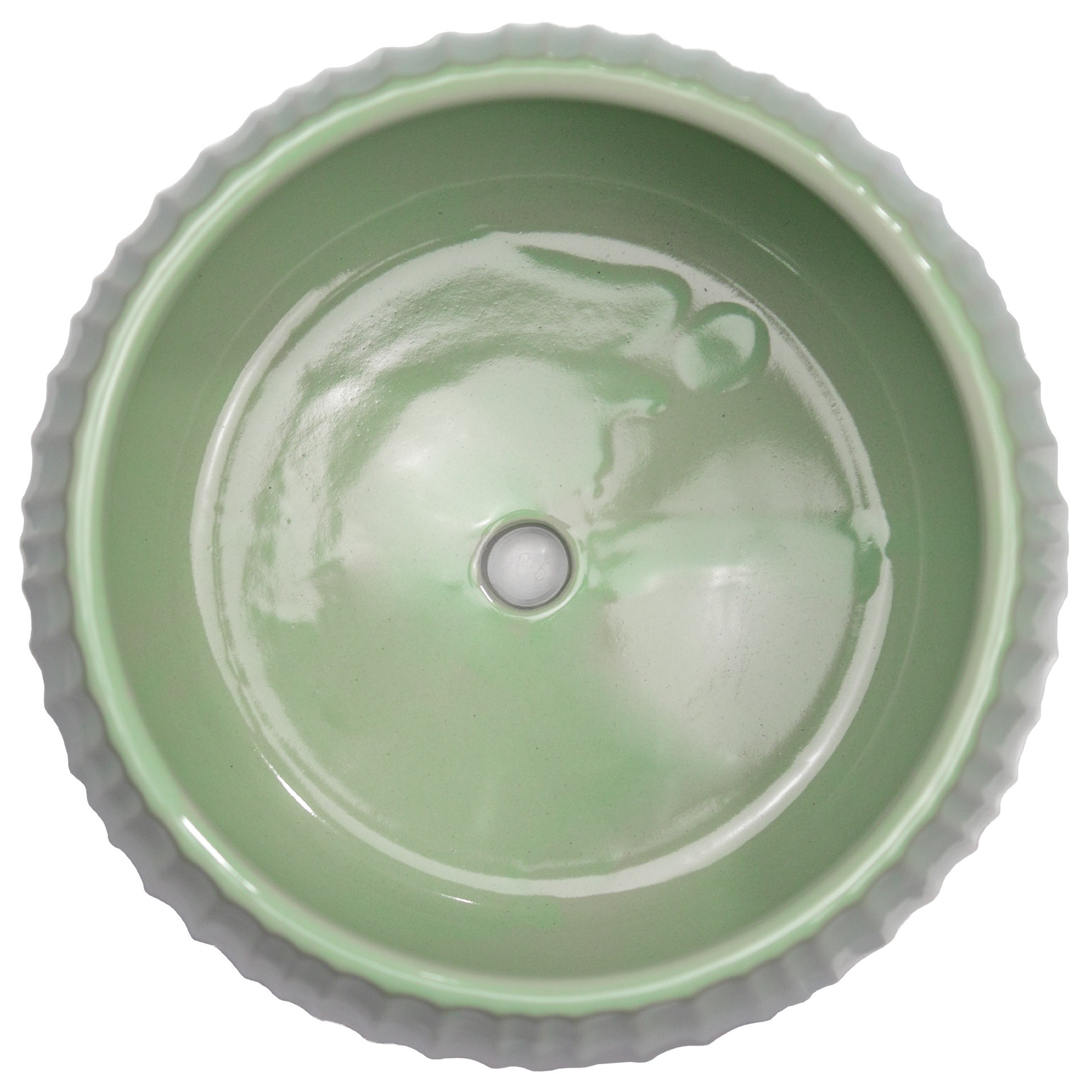 slide 3 of 6, allen + roth Round 8.0-in W x 8.0-in L Green Ceramic Indoor Planter, 1 ct