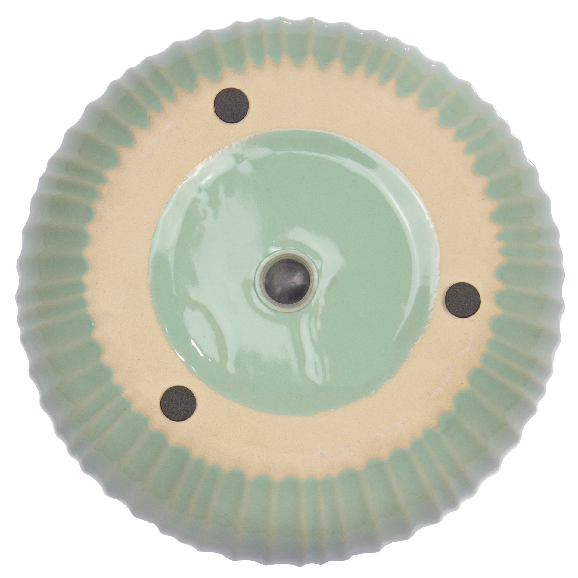 slide 4 of 6, allen + roth Round 8.0-in W x 8.0-in L Green Ceramic Indoor Planter, 1 ct