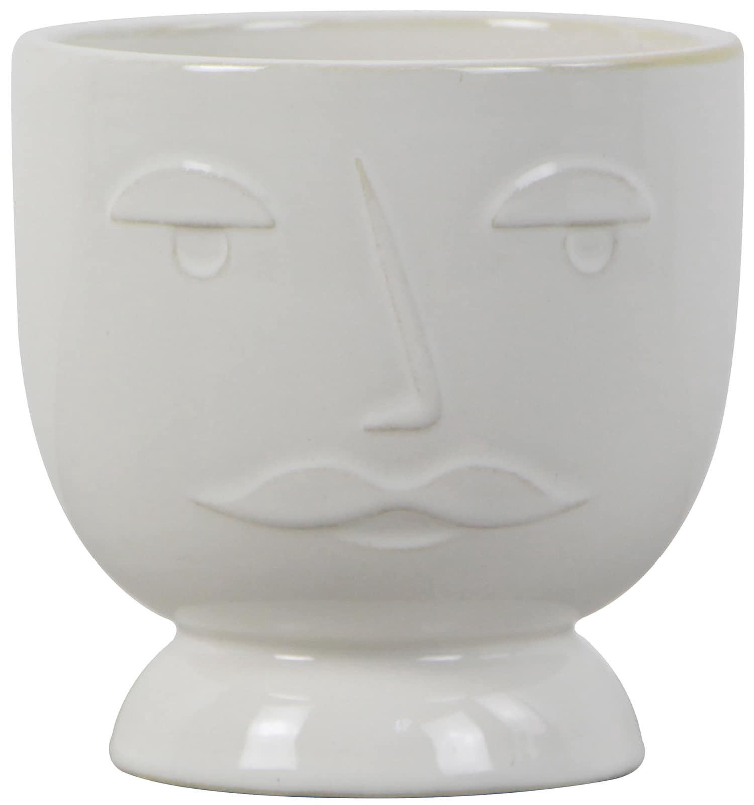 slide 1 of 6, allen + roth Round 4.41-in W x 4.41-in L White Ceramic Indoor Planter, 1 ct