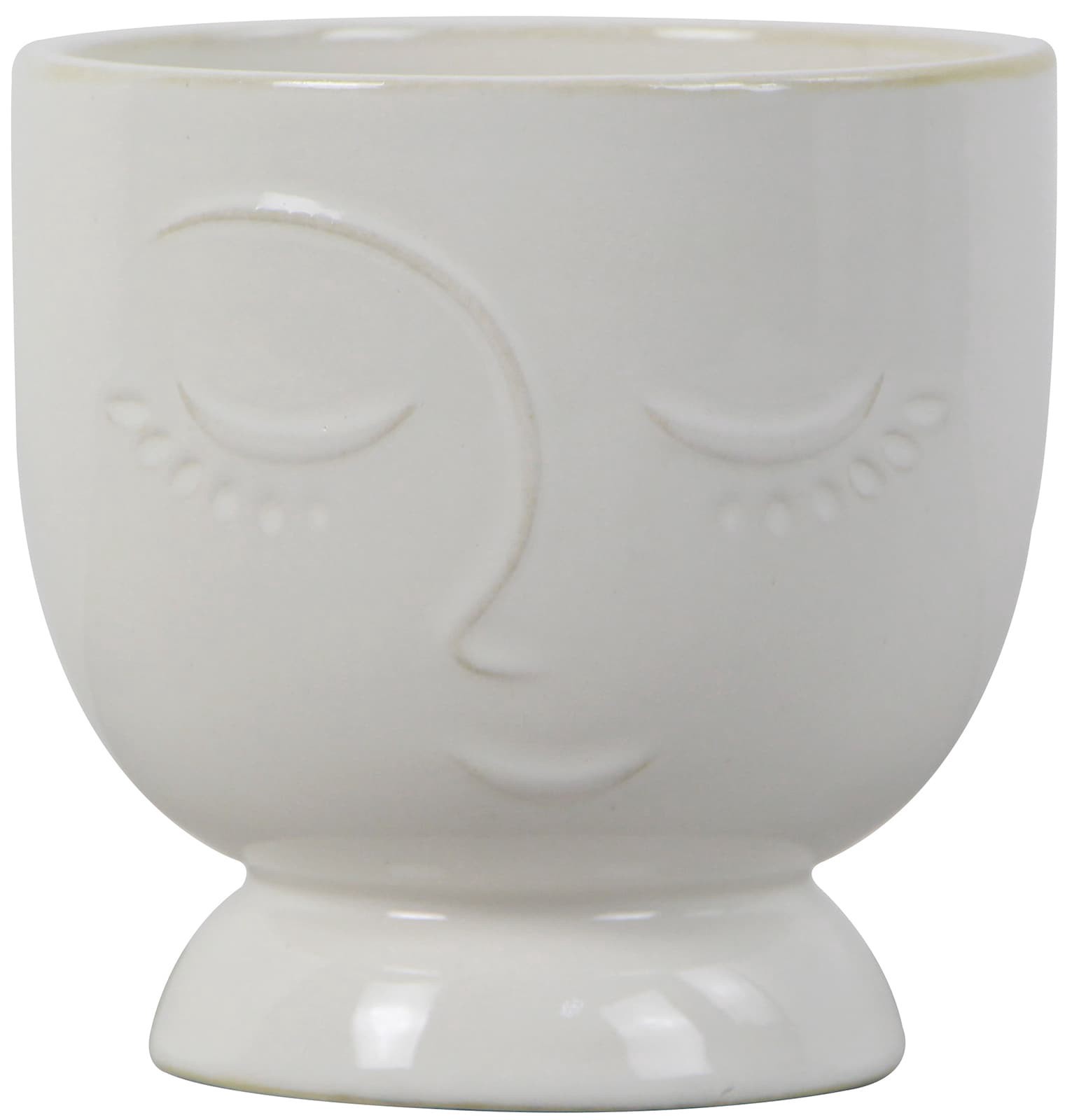 slide 1 of 6, allen + roth Round 4.41-in W x 4.41-in L White Ceramic Indoor Planter, 1 ct