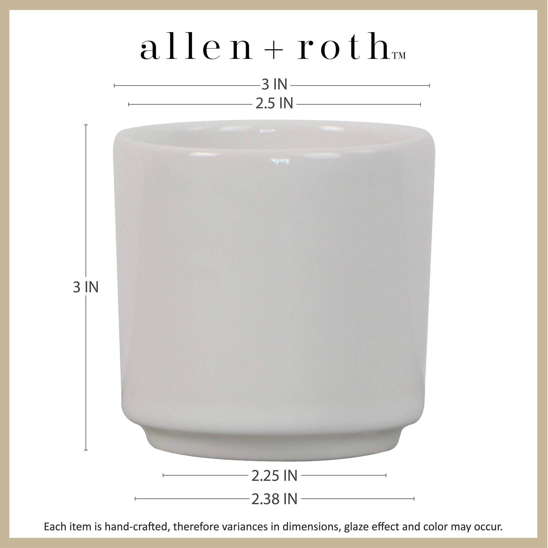 slide 6 of 6, allen + roth Round 2.99-in W x 2.99-in L White Ceramic Indoor Planter, 1 ct