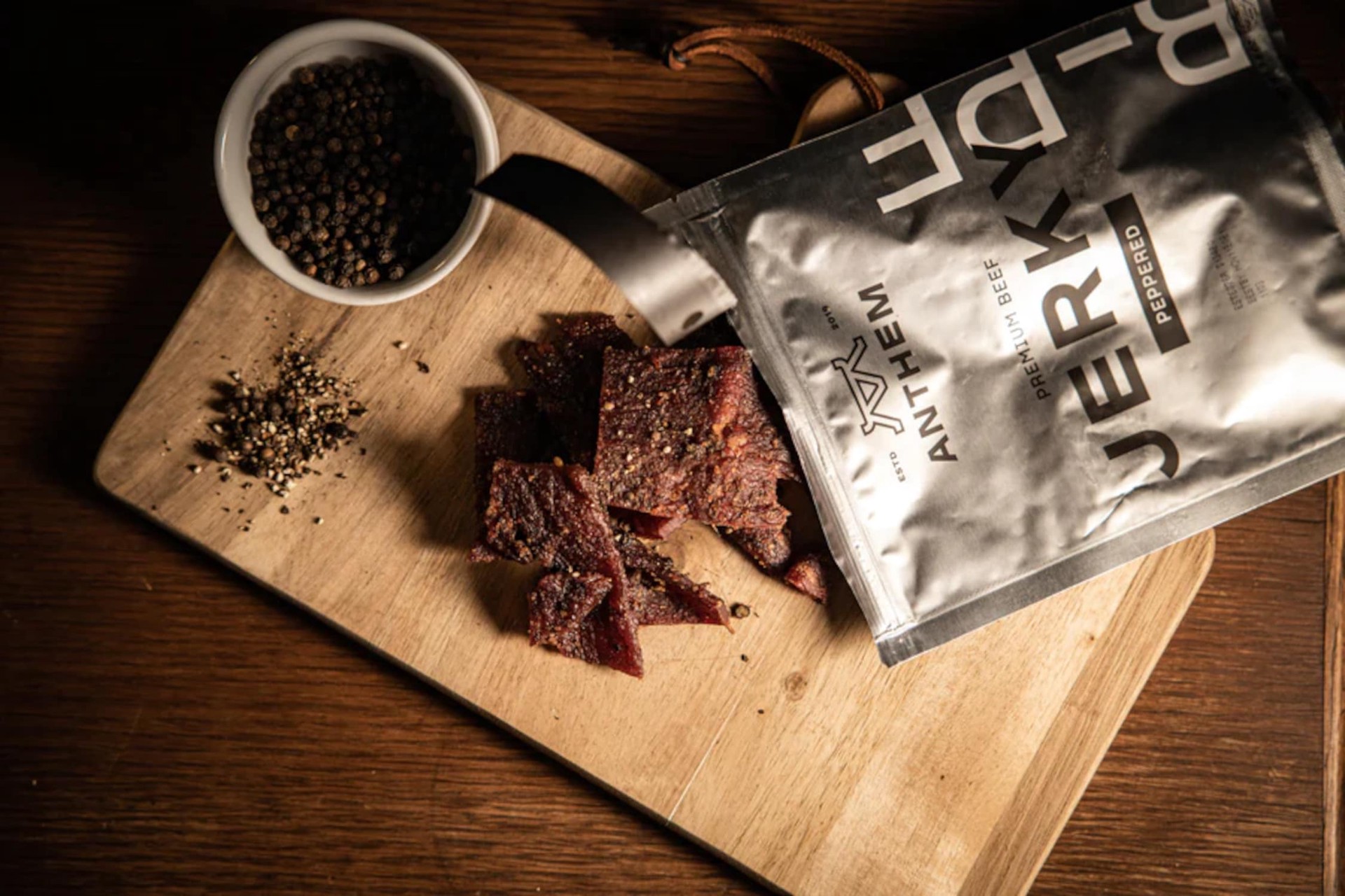 slide 3 of 4, ANTHEM Peppered 2.5-oz Meat Snacks, 1 ct