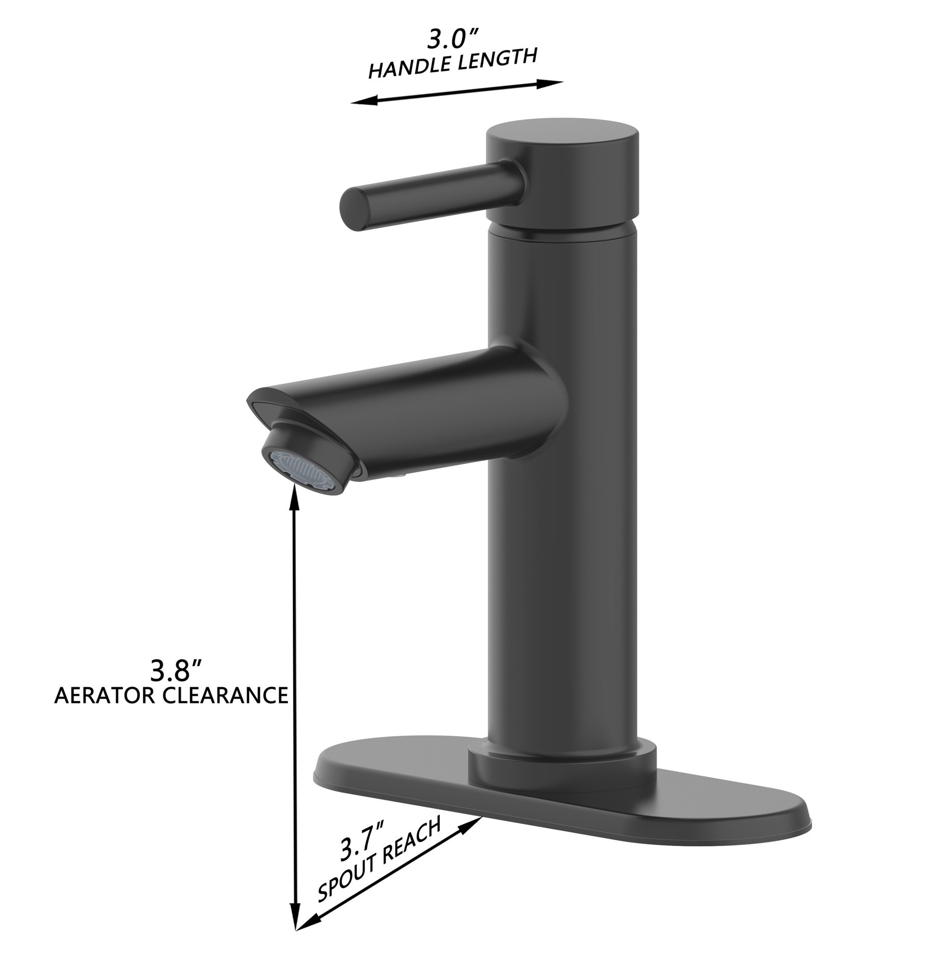 slide 3 of 6, Project Source Idlewood Matte Black Single hole 1-handle WaterSense Mid-arc Residential Handle Bathroom Sink Faucet with Drain with Deck Plate, 1 ct