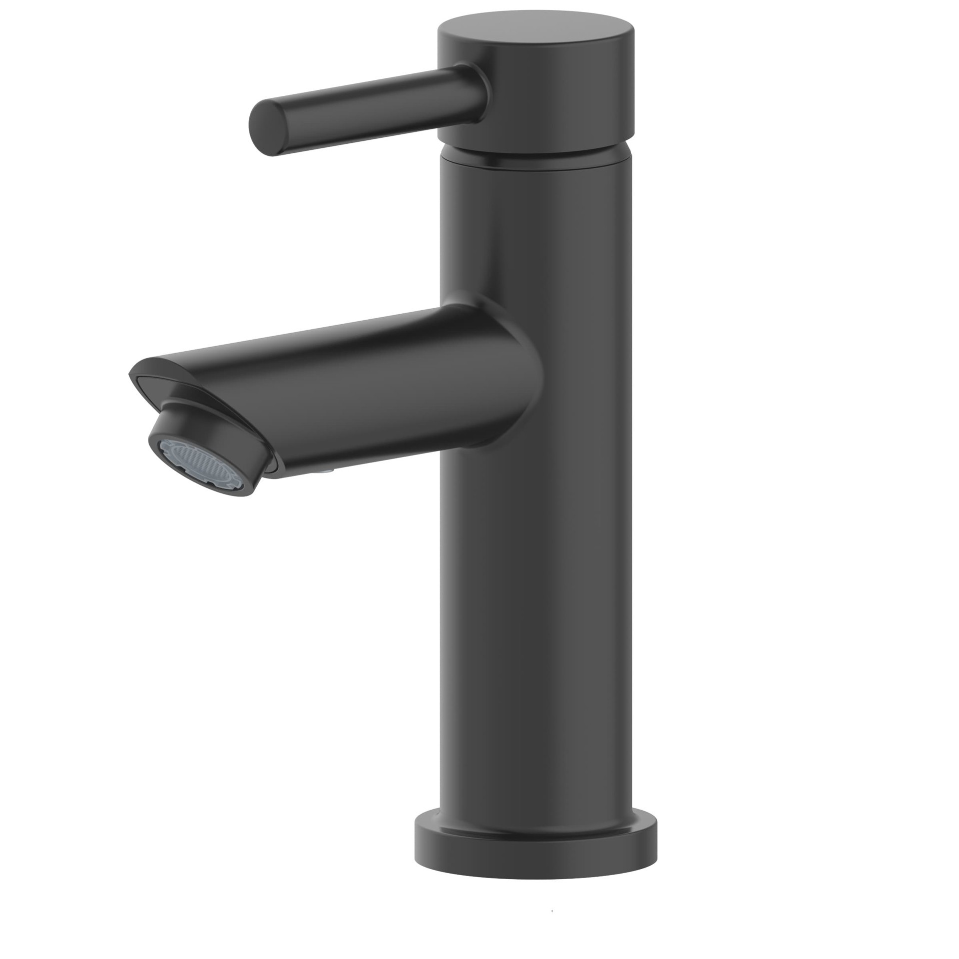 slide 6 of 6, Project Source Idlewood Matte Black Single hole 1-handle WaterSense Mid-arc Residential Handle Bathroom Sink Faucet with Drain with Deck Plate, 1 ct