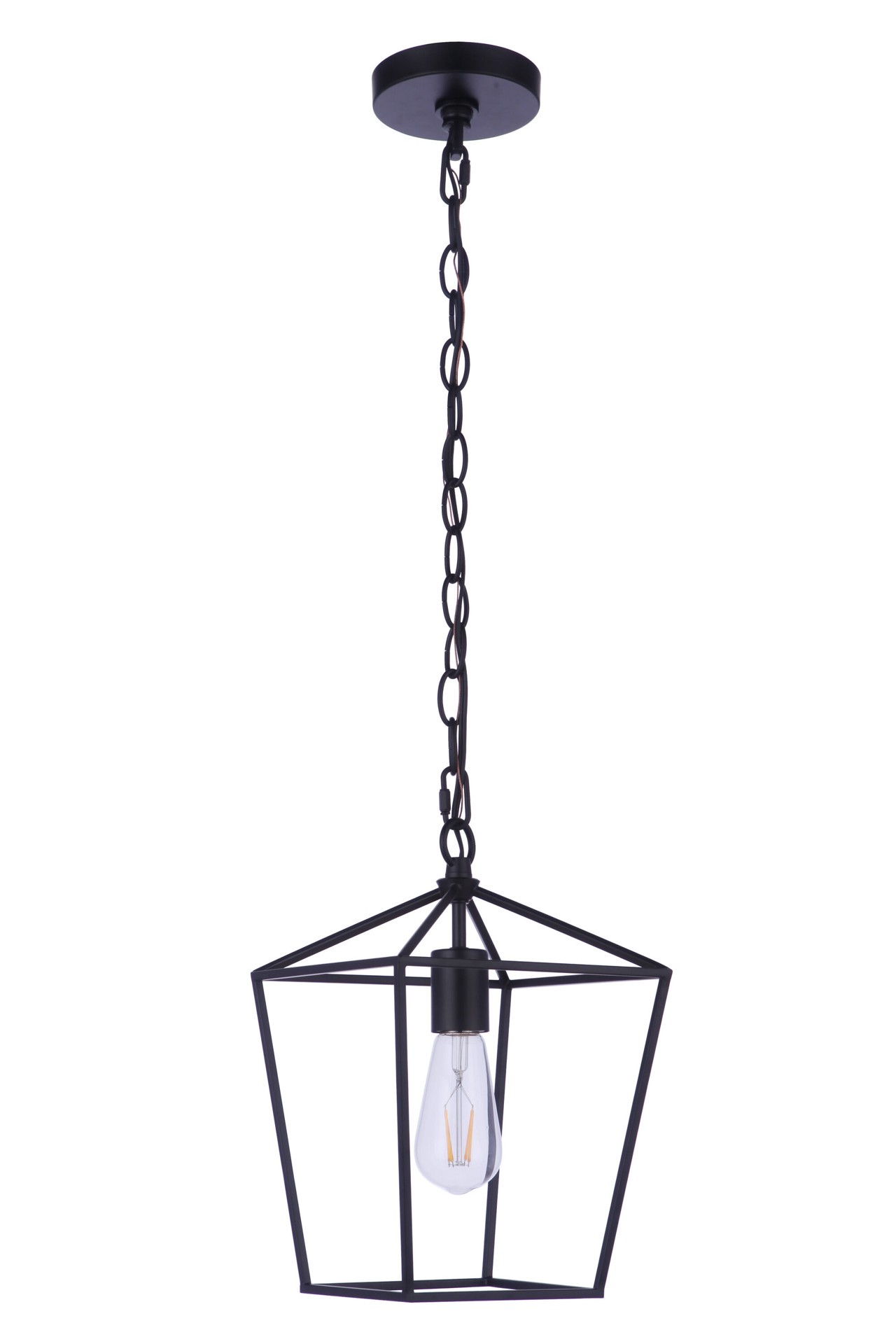 slide 2 of 6, allen + roth 1 -Light Matte Black Transitional Geometric Mini Indoor/Outdoor Hanging Pendant light, 1 ct