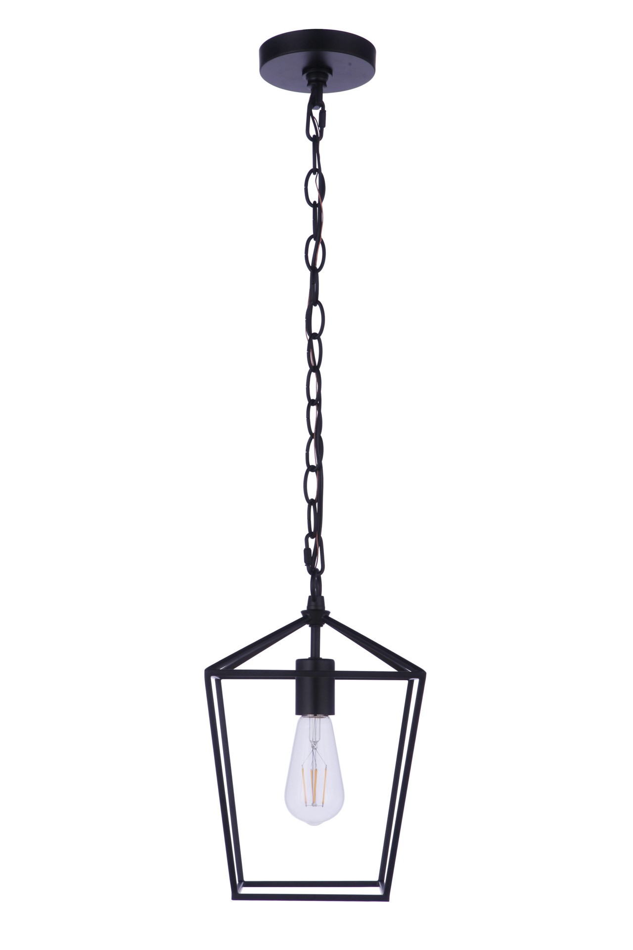 slide 3 of 6, allen + roth 1 -Light Matte Black Transitional Geometric Mini Indoor/Outdoor Hanging Pendant light, 1 ct