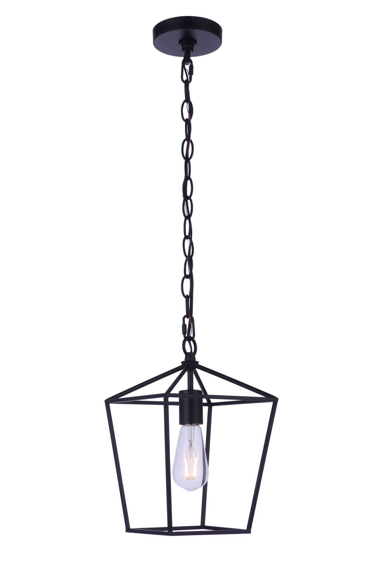 slide 4 of 6, allen + roth 1 -Light Matte Black Transitional Geometric Mini Indoor/Outdoor Hanging Pendant light, 1 ct