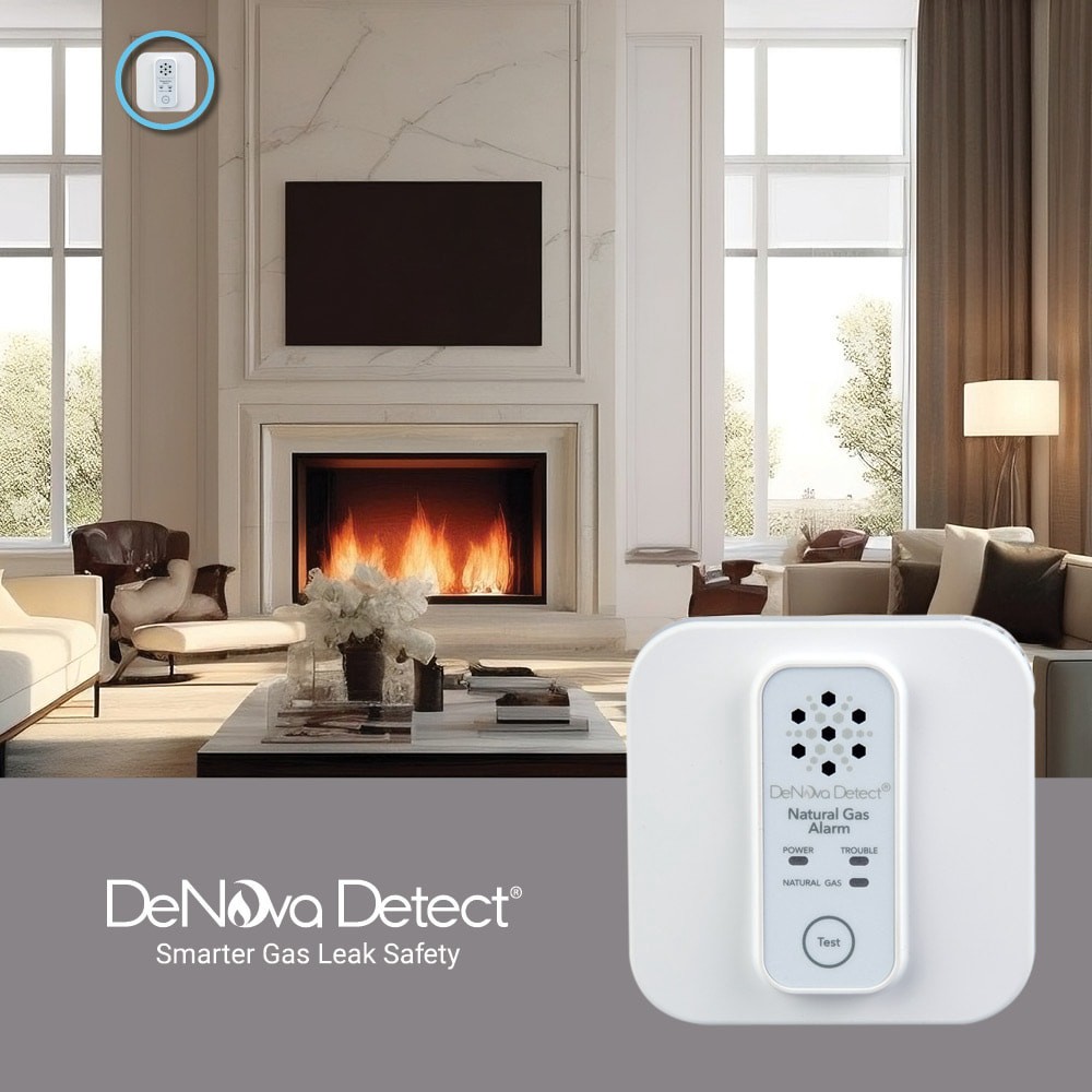 slide 5 of 6, DeNova Detect 10-Year Battery Battery-operated Natural Gas Detector with Voice Alert, 1 ct