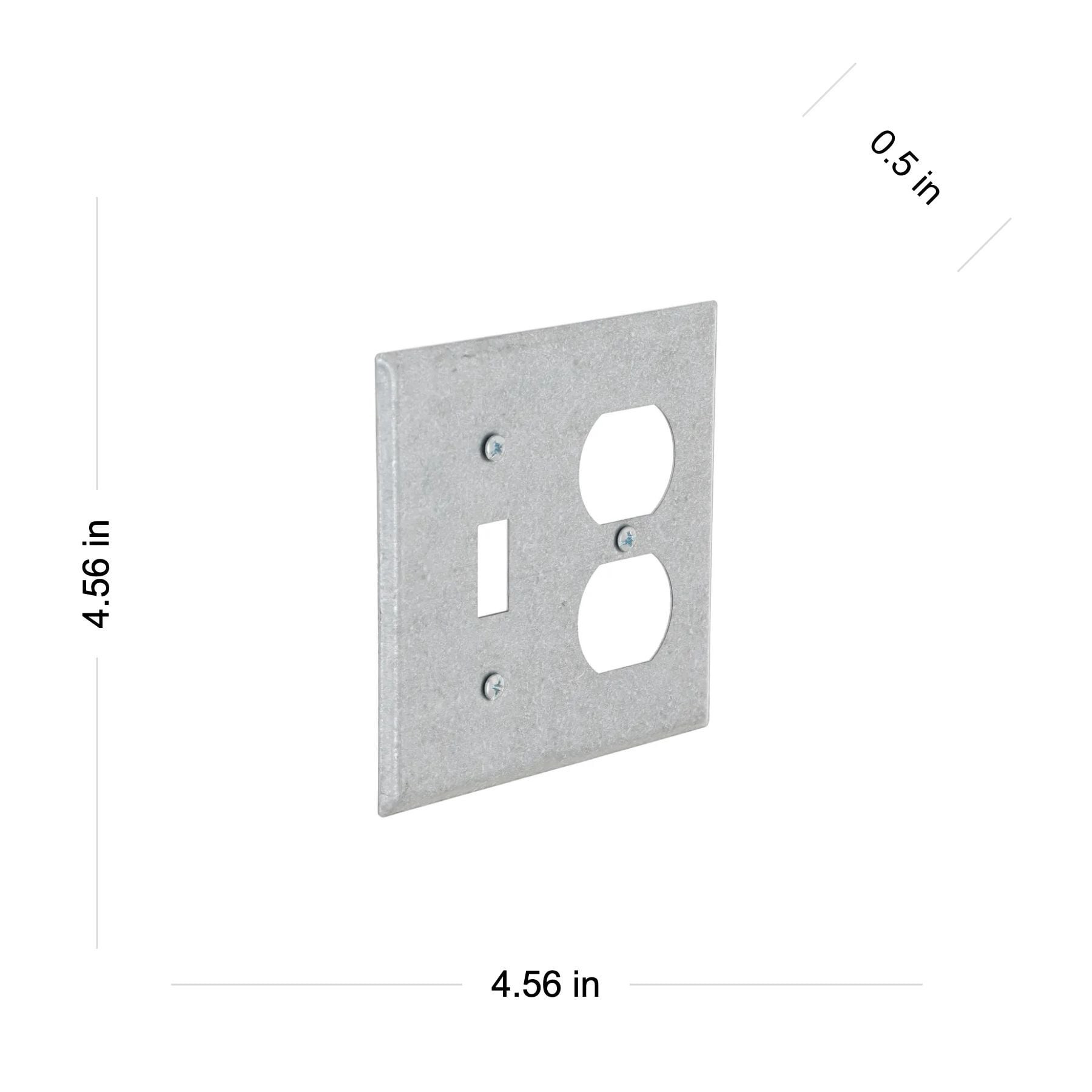 slide 2 of 6, Hubbell RACO 2 -Gang Standard Size Gray Metal Indoor Toggle/Duplex Wall Plate, 1 ct