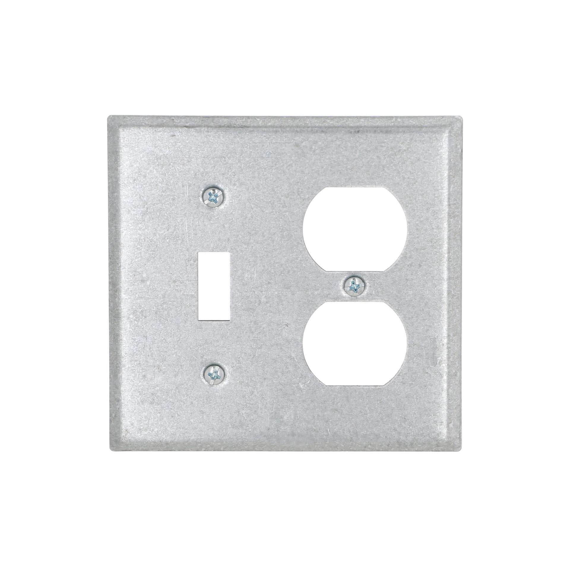 slide 6 of 6, Hubbell RACO 2 -Gang Standard Size Gray Metal Indoor Toggle/Duplex Wall Plate, 1 ct