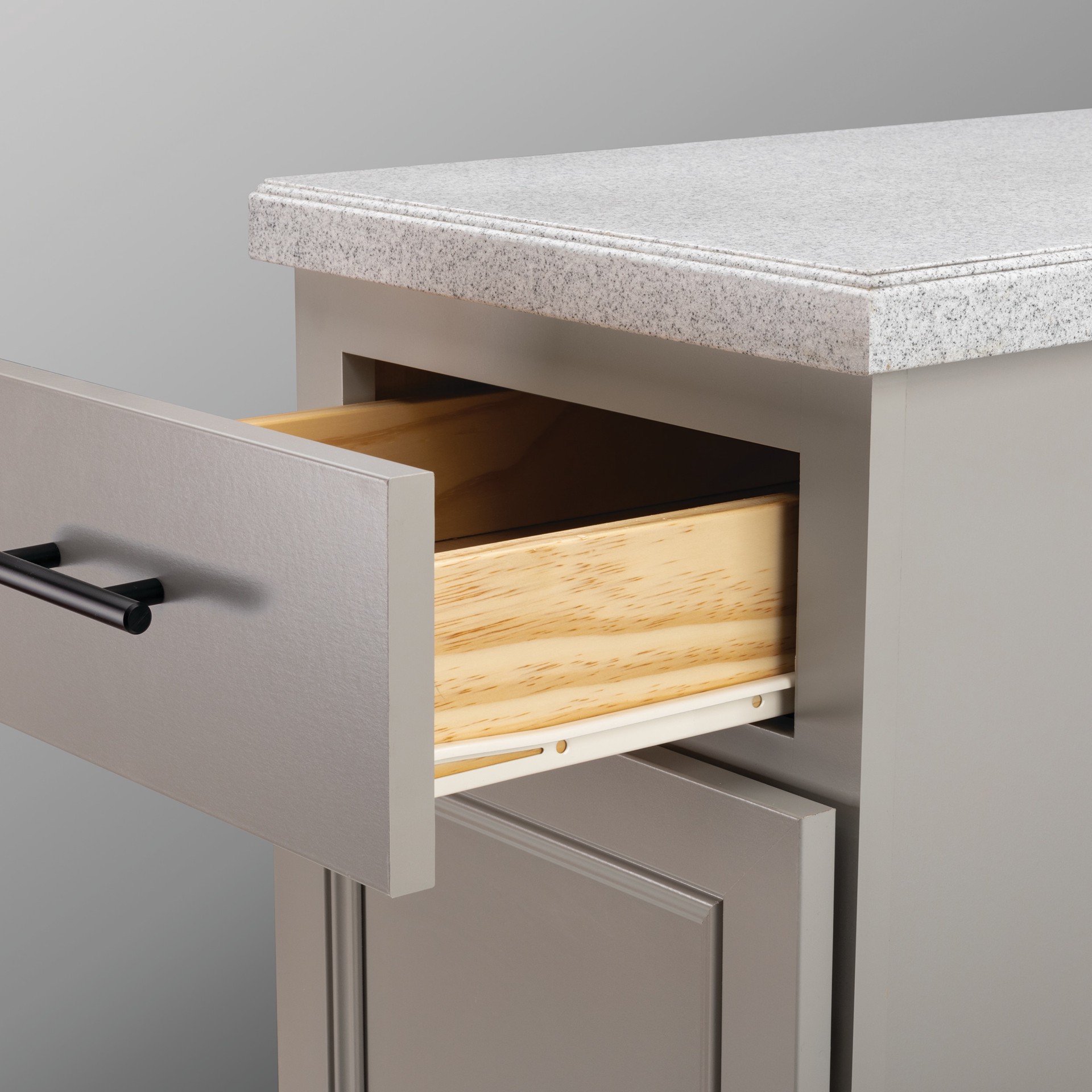 slide 4 of 6, RELIABILT 14-in 3/4 extension Self-Closing Bottom Mount European 50-lb Load Capacity White Drawer Slide 1 -Pair 2 -Pieces, 1 ct