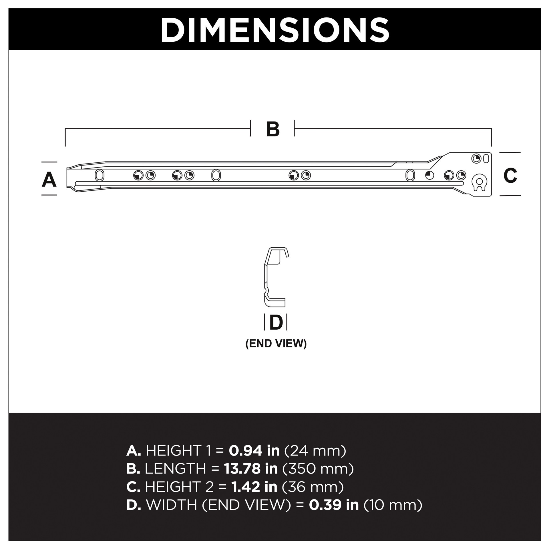 slide 6 of 6, RELIABILT 14-in 3/4 extension Self-Closing Bottom Mount European 50-lb Load Capacity White Drawer Slide 1 -Pair 2 -Pieces, 1 ct