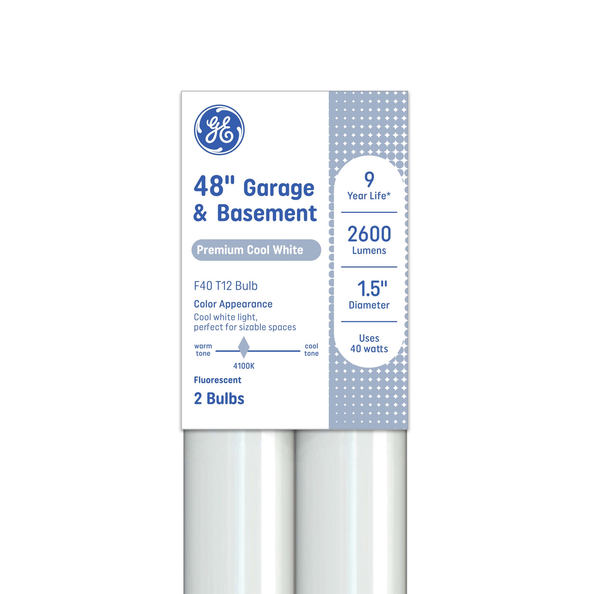 slide 1 of 2, GE 40 -Watt EQ T12 Cool white Medium bi-pin (G13) Dimmable Fluorescent Tube Light Bulb 2 -Pack, 1 ct