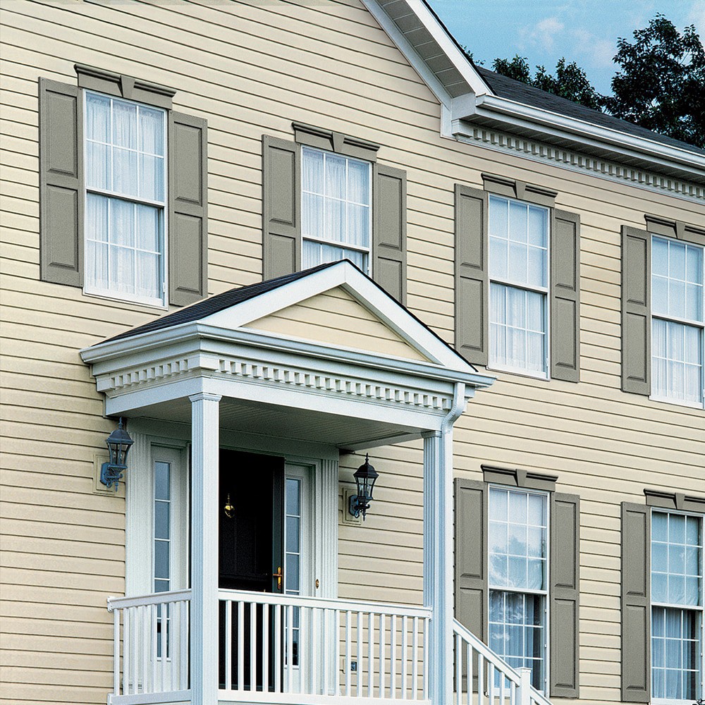 slide 4 of 6, Vantage 14.625-in W x 58.75-in H Black Raised panel Exterior Shutters ( 2.0 -Pack ), 1 ct