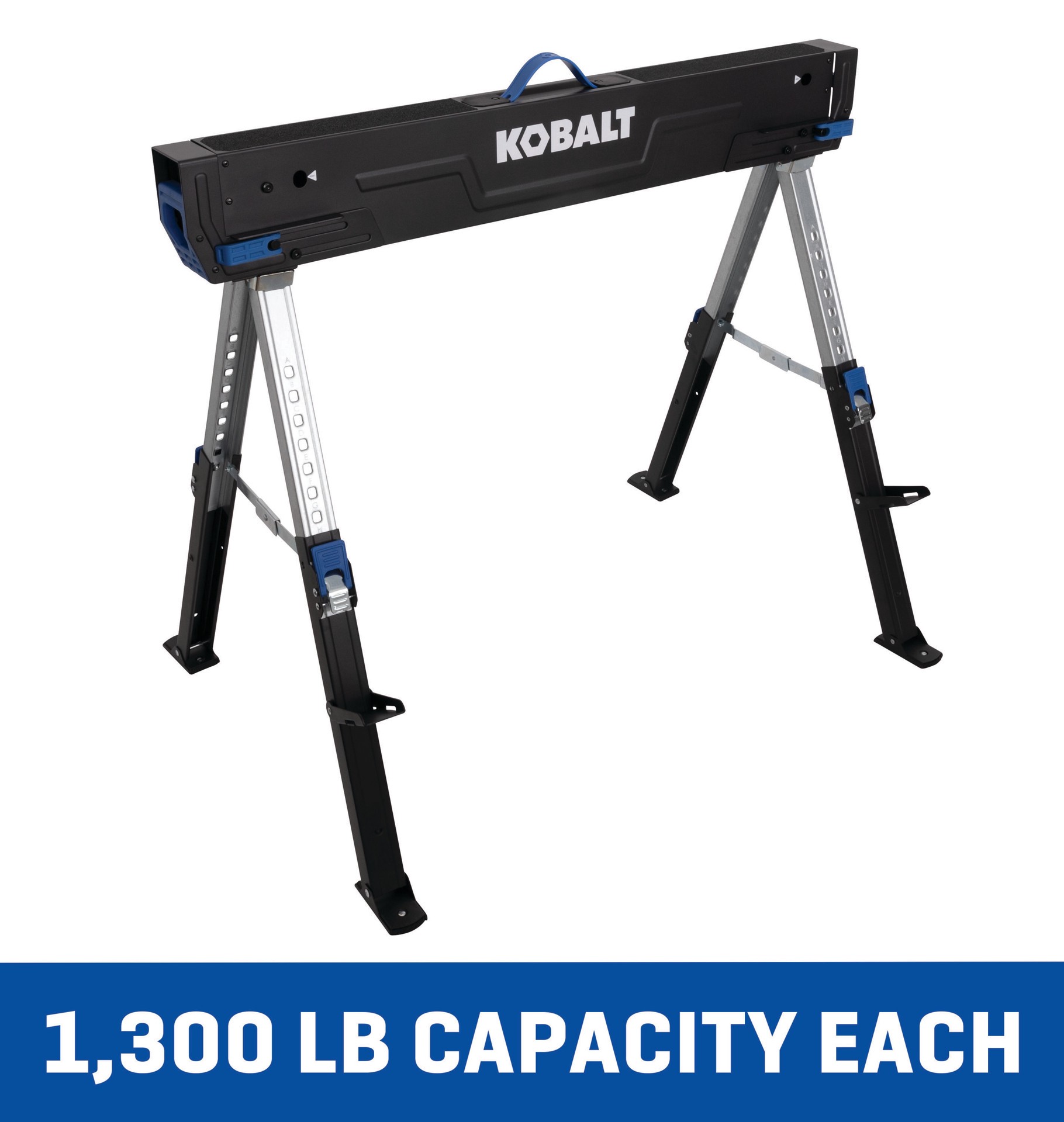 slide 4 of 6, Kobalt 38-in W x 32.2-in H Adjustable Steel Saw Horse ( 1300-lb Capacity), 1 ct