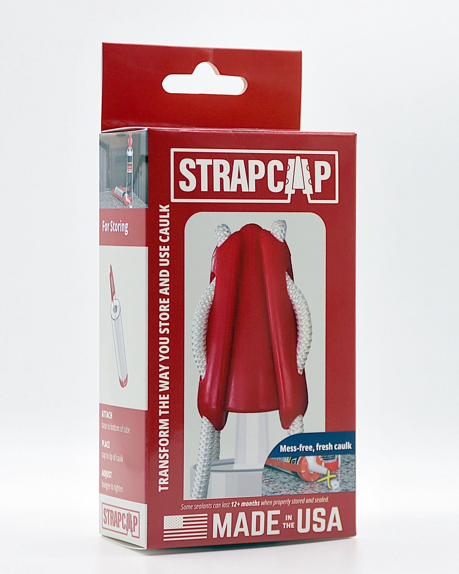 slide 5 of 6, StrapCap Caulk Plug - Easy Attachment for Caulking Gun, No Leaks or Spills, Quick and Easy to Use, 1 ct