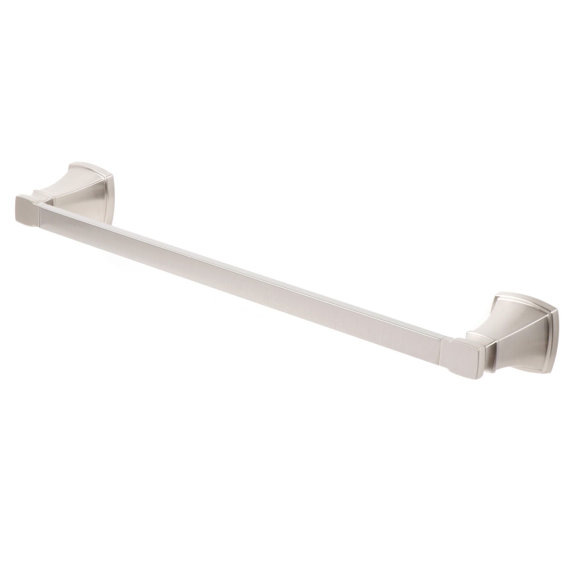 slide 6 of 6, allen + roth 3 -Piece Chesler Brushed Nickel Decorative Bathroom Hardware Set Towel Bar, Toilet Paper Holder, Towel Ring Included, 1 ct