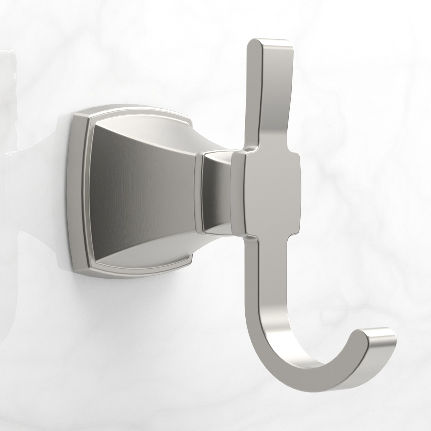 slide 4 of 6, allen + roth Chesler Brushed Nickel Double -Hook Wall mount Towel Hook, 1 ct