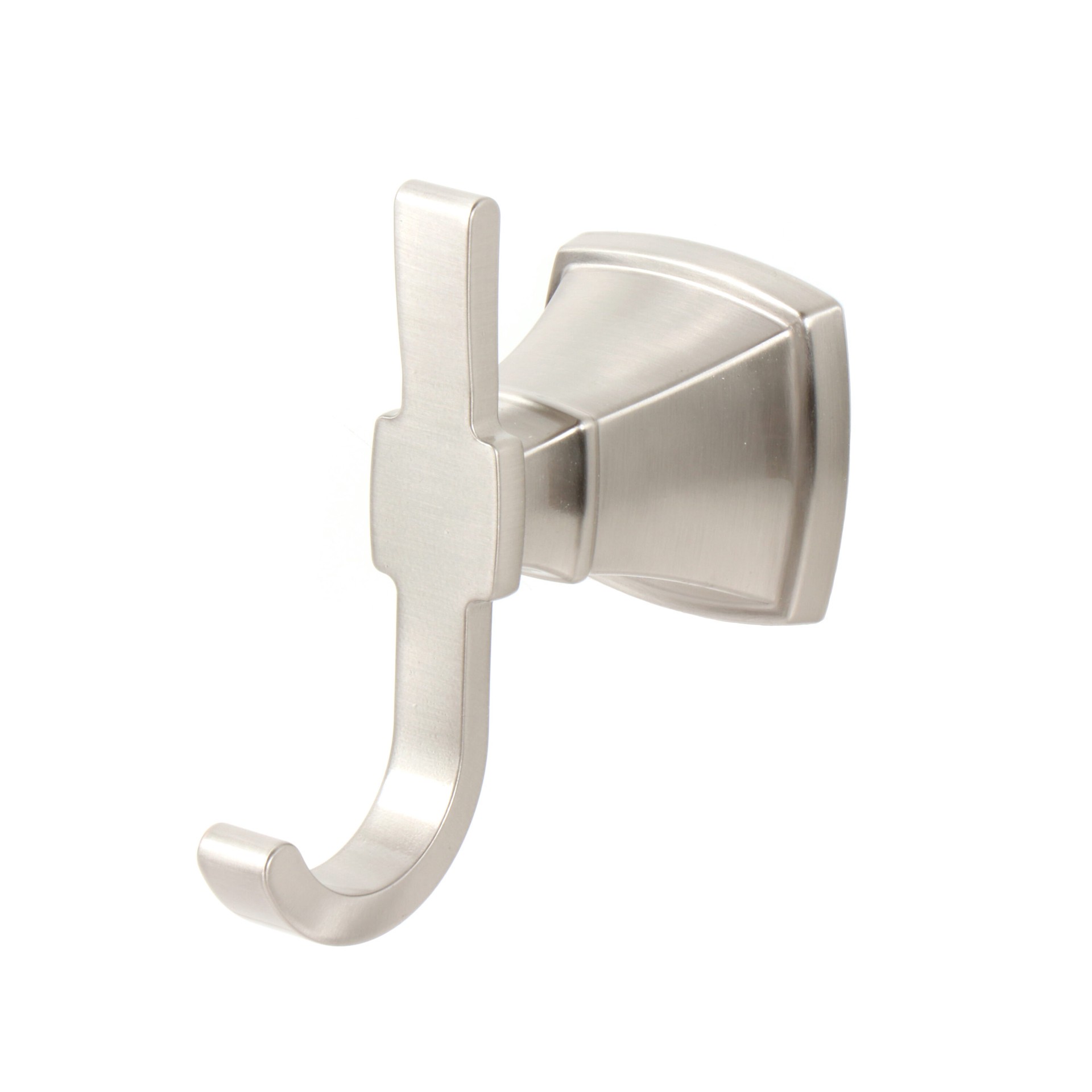 slide 1 of 6, allen + roth Chesler Brushed Nickel Double -Hook Wall mount Towel Hook, 1 ct