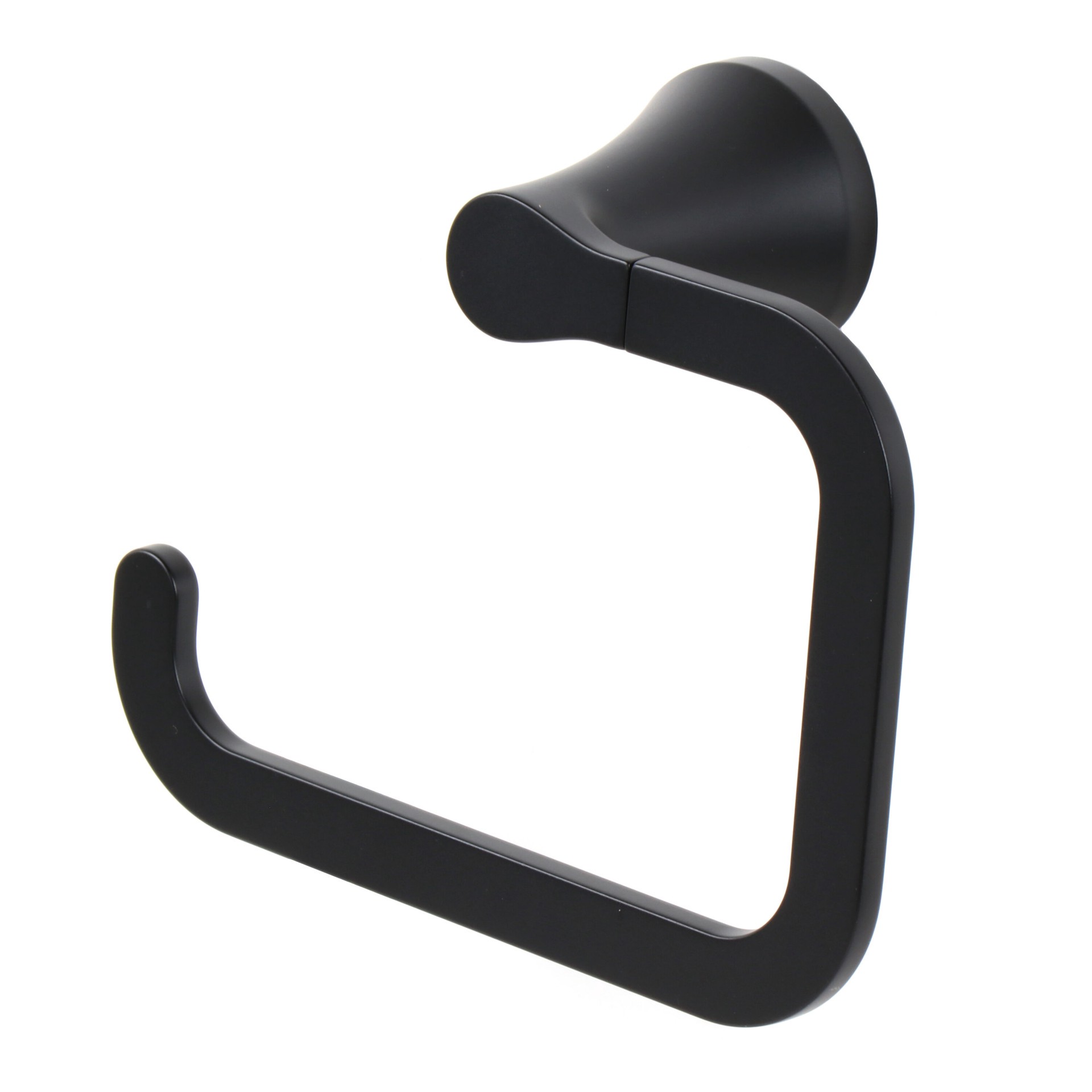 slide 4 of 6, allen + roth 3 -Piece Candace Matte Black Decorative Bathroom Hardware Set Towel Bar, Towel Ring Included, 1 ct