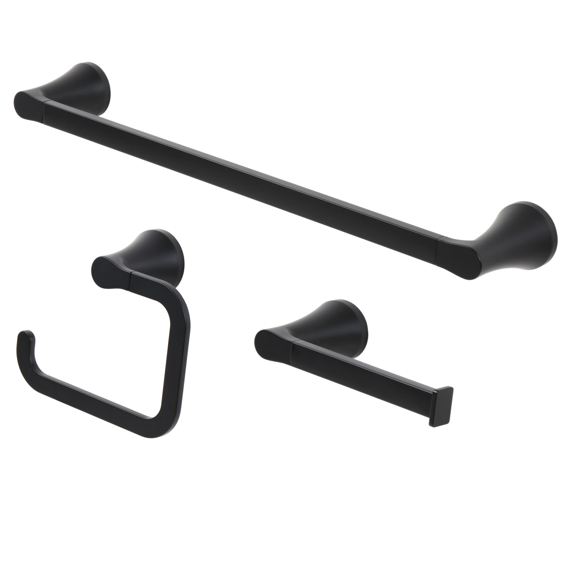 slide 5 of 5, allen + roth Candace Matte Black Tank Single post Toilet Paper Holder 1 -Rolls, 1 ct