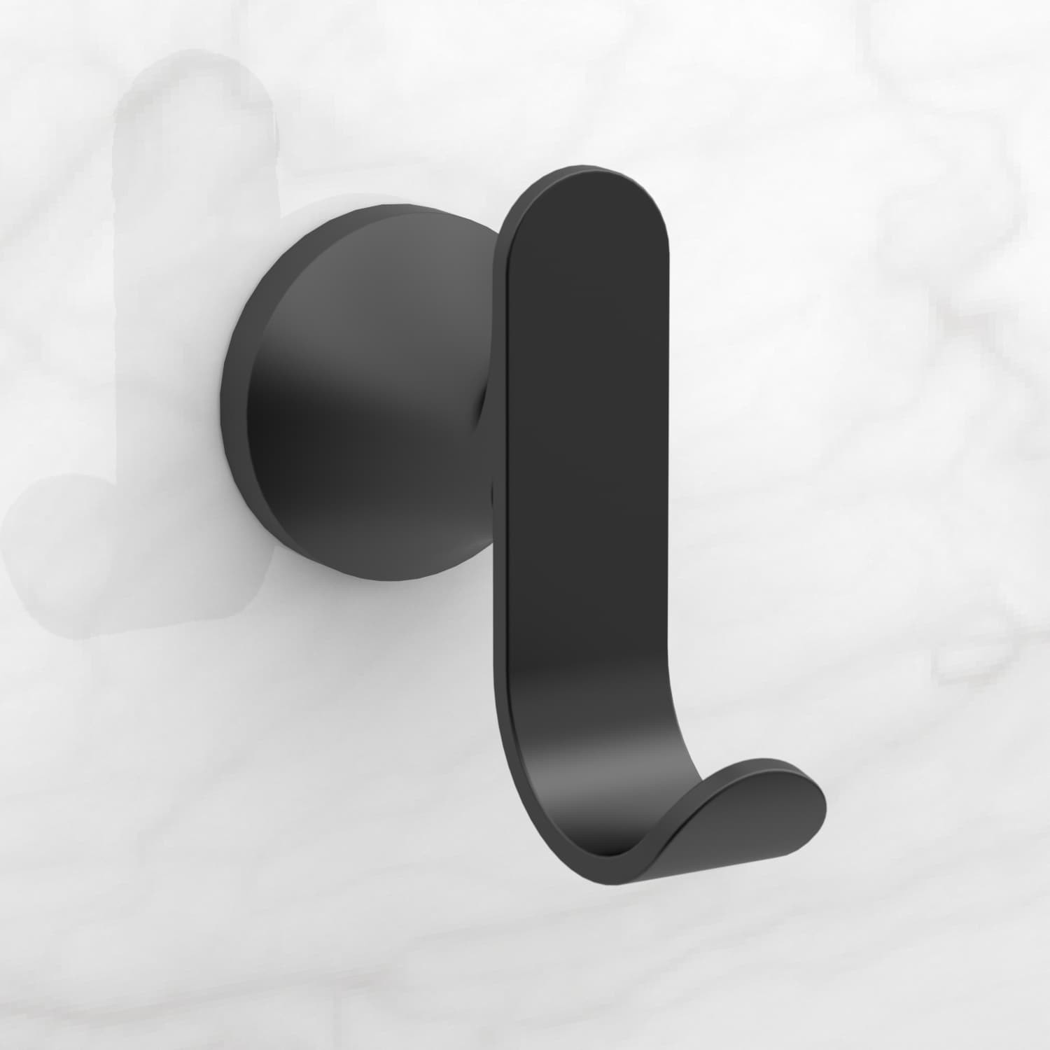slide 2 of 5, allen + roth Candace Matte Black Double -Hook Wall mount Towel Hook, 1 ct