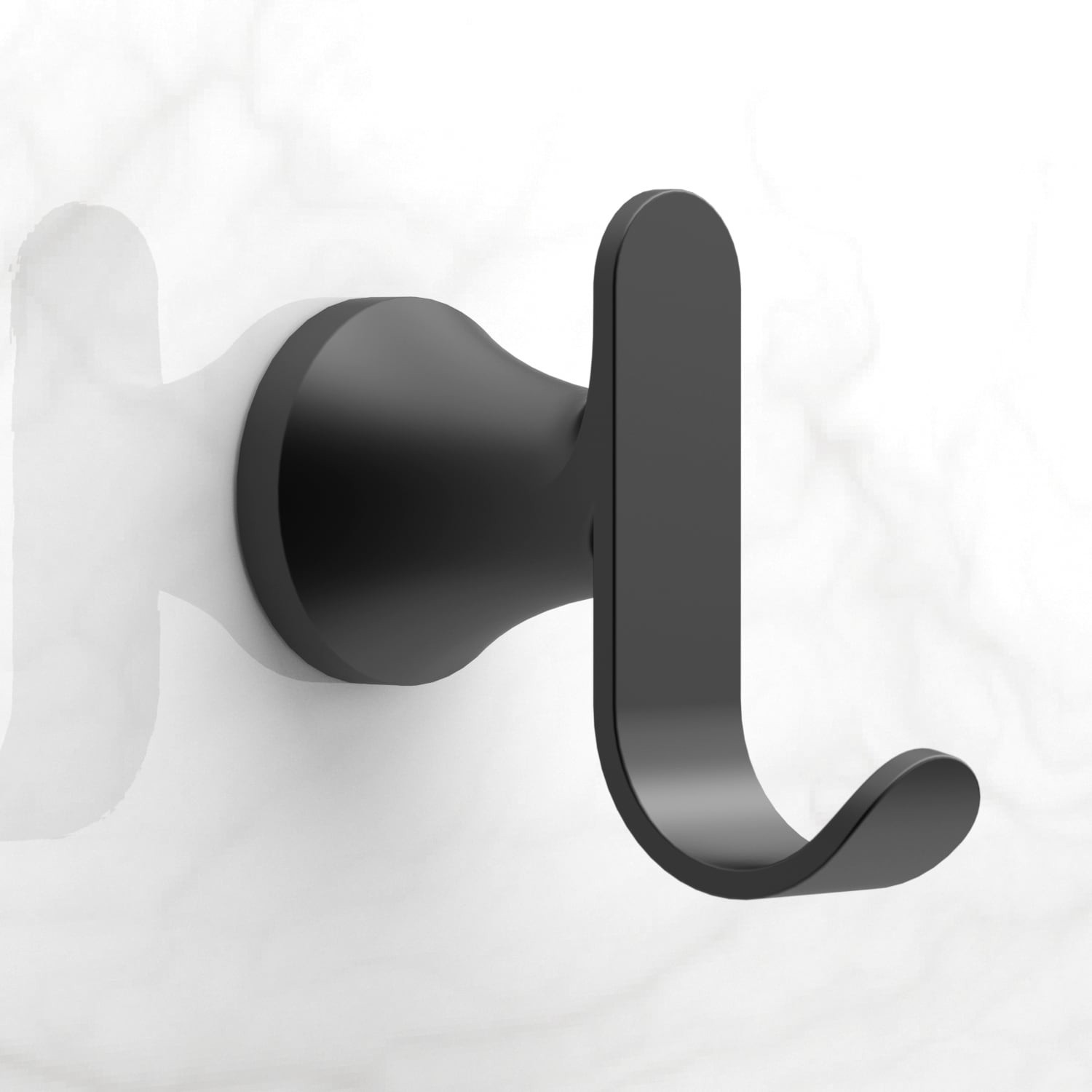 slide 3 of 5, allen + roth Candace Matte Black Double -Hook Wall mount Towel Hook, 1 ct