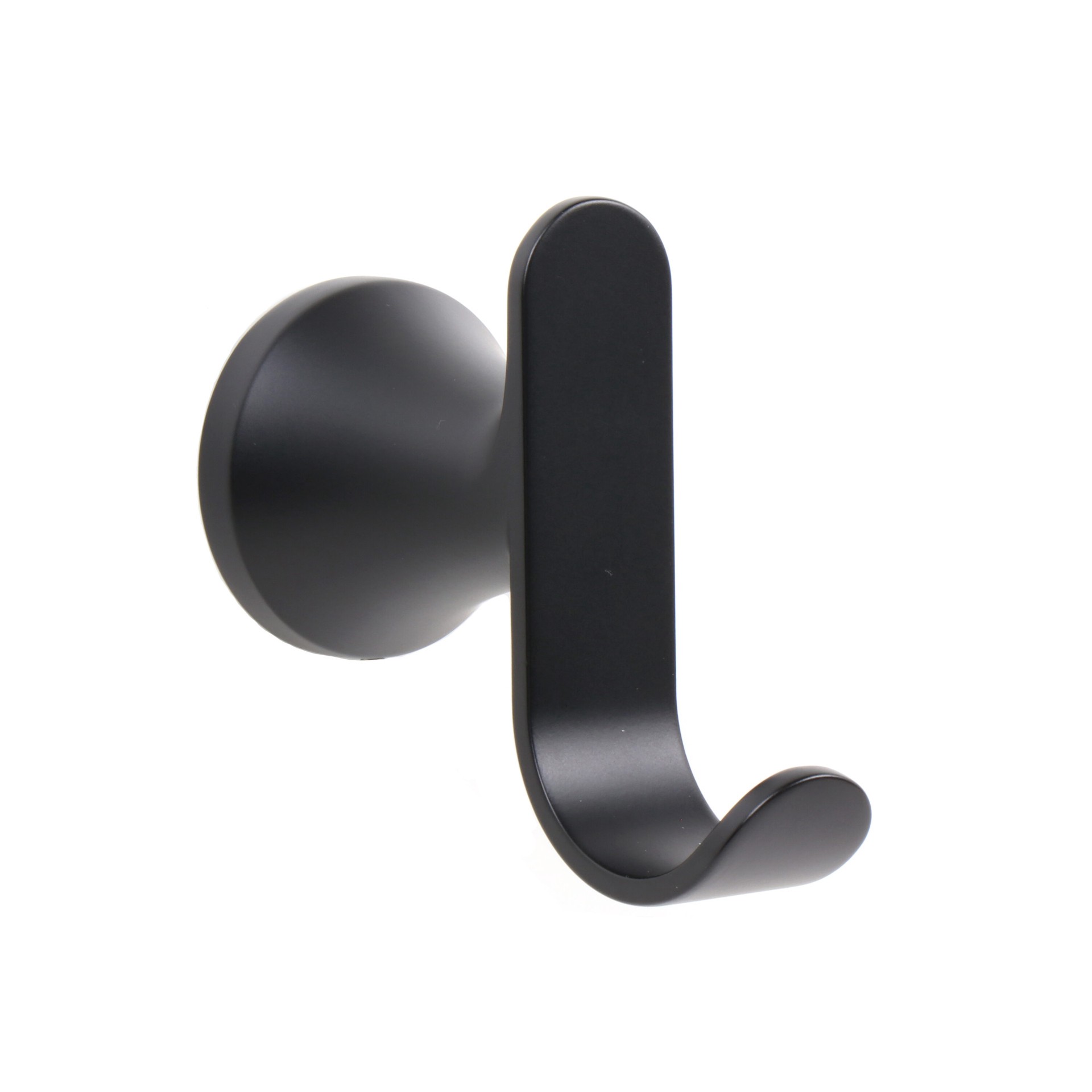 slide 4 of 5, allen + roth Candace Matte Black Double -Hook Wall mount Towel Hook, 1 ct