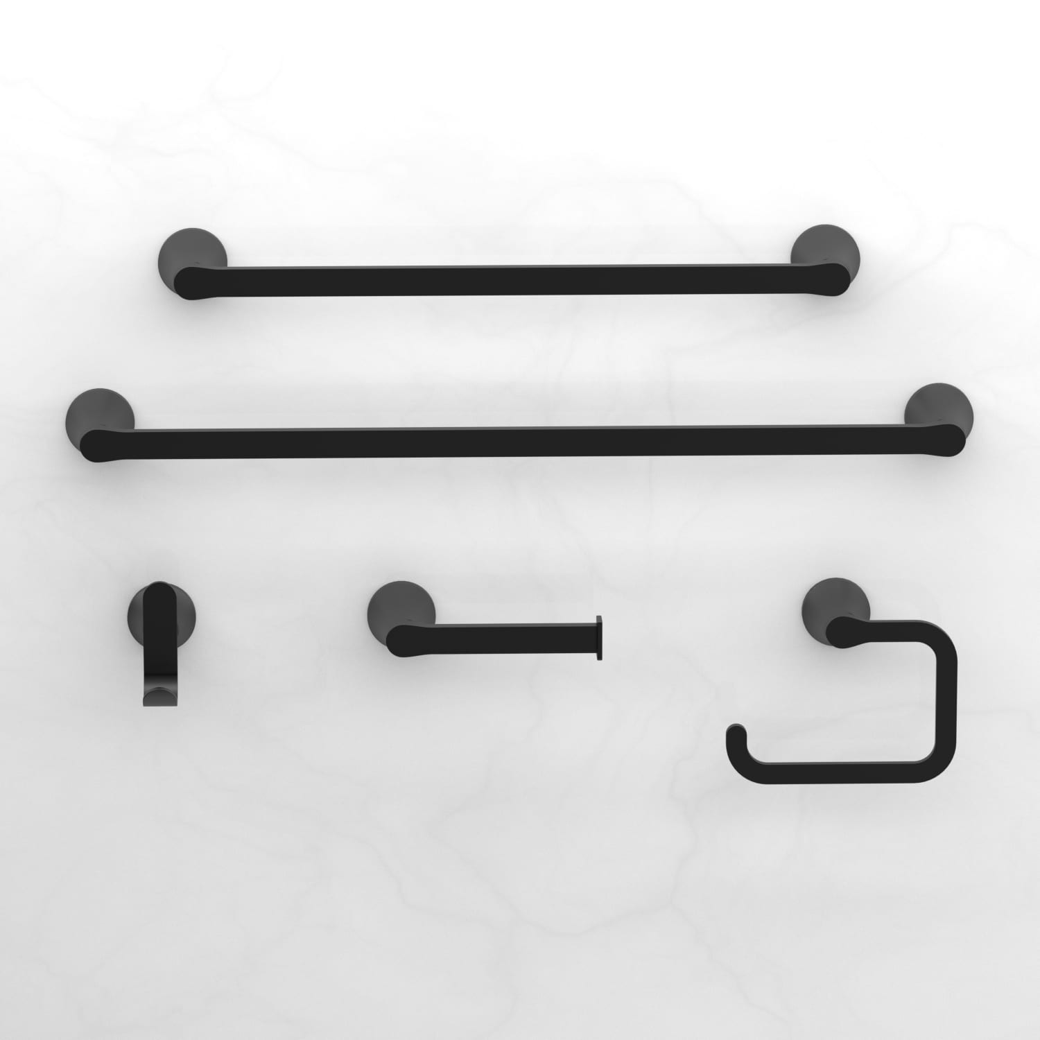slide 5 of 5, allen + roth Candace Matte Black Double -Hook Wall mount Towel Hook, 1 ct