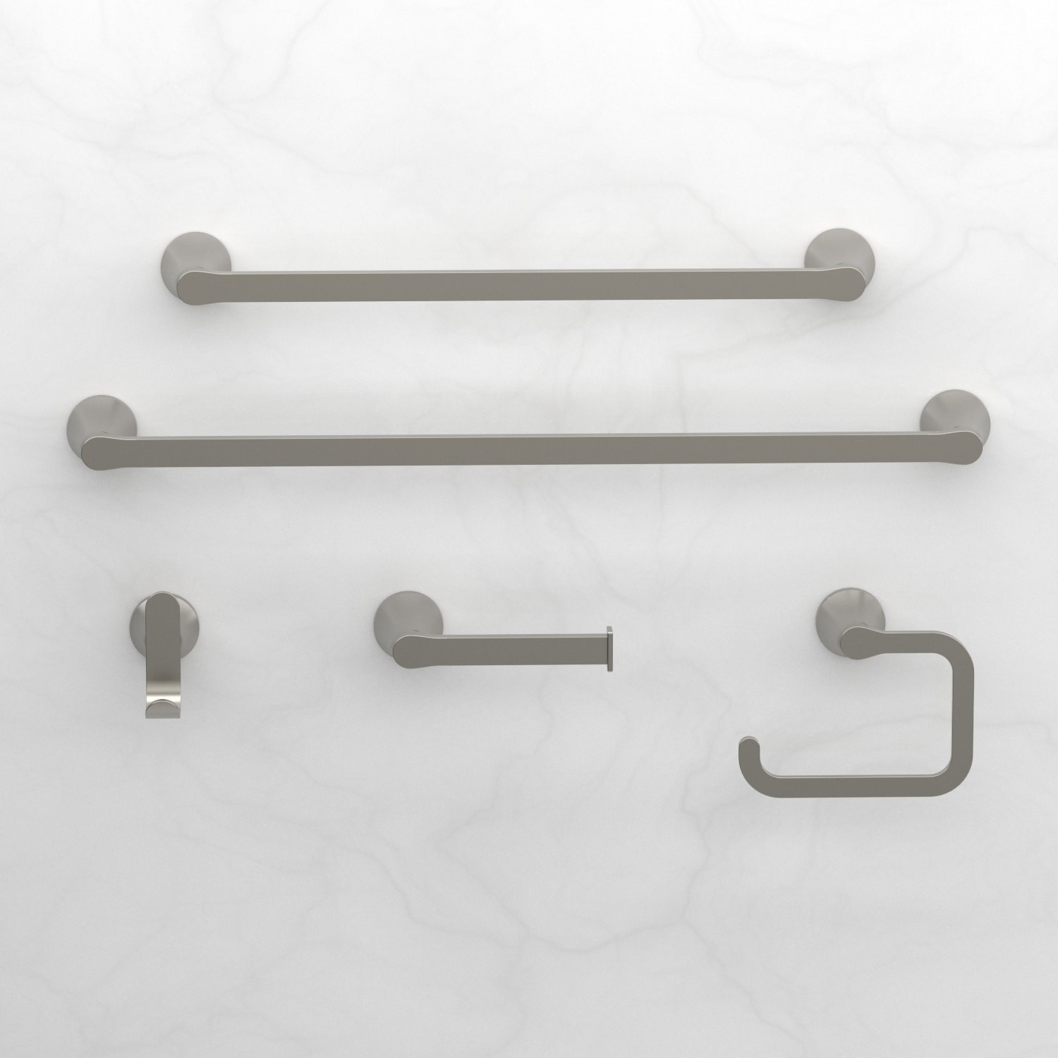 slide 5 of 5, allen + roth Candace 24-in Brushed Nickel Wall mount Single Towel Bar, 1 ct