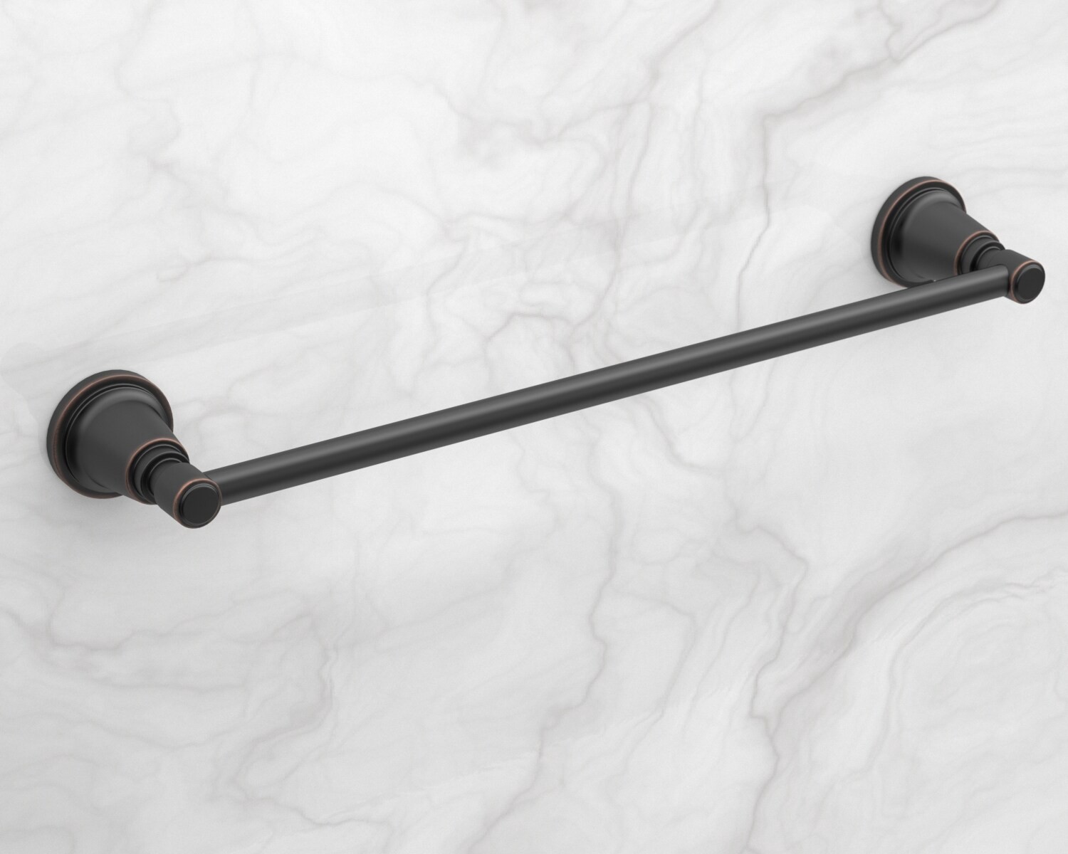 slide 2 of 5, allen + roth Townley 18-in Oil Rubbed Bronze Wall mount Single Towel Bar, 1 ct