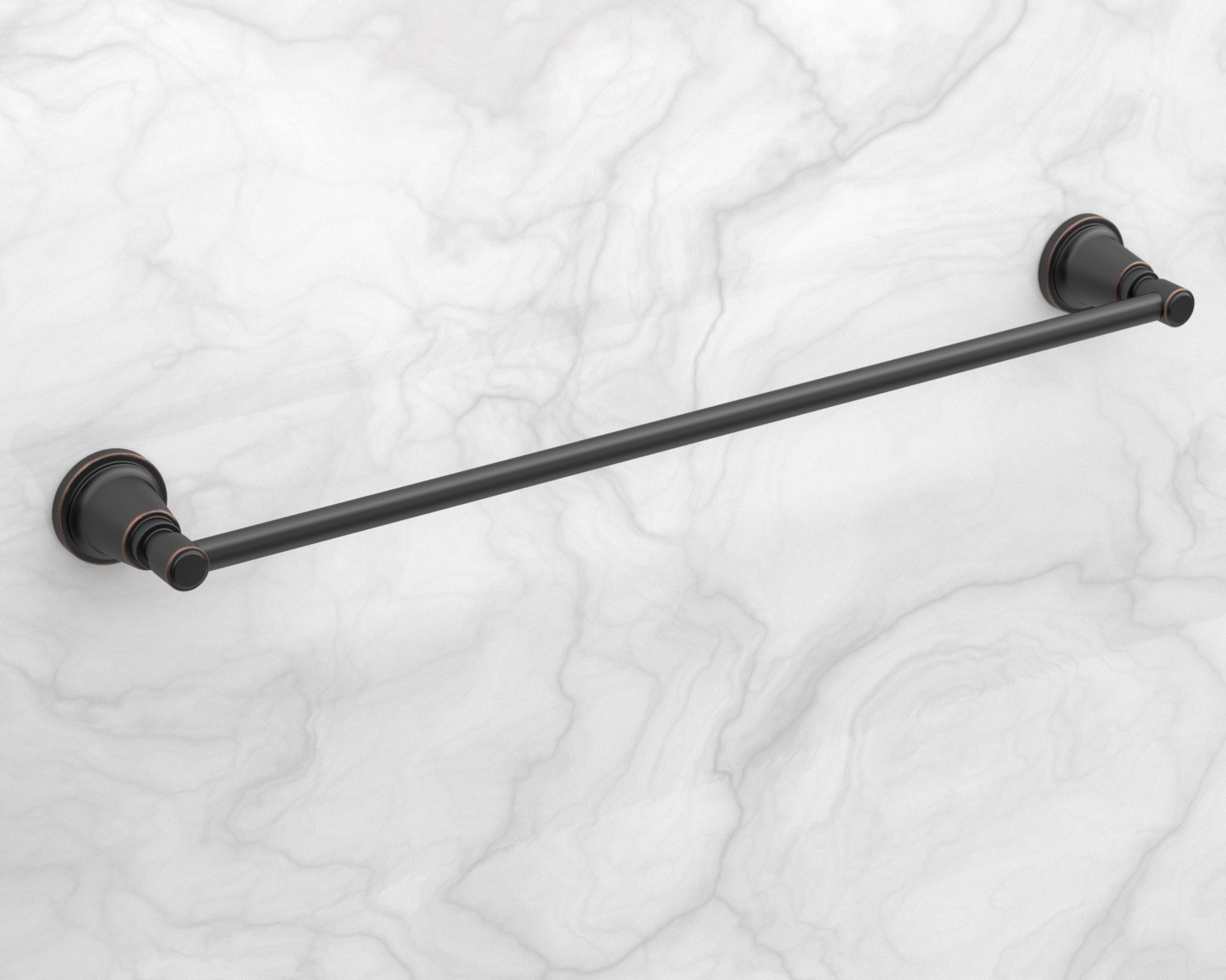 slide 2 of 5, allen + roth Townley 24-in Oil Rubbed Bronze Wall mount Single Towel Bar, 1 ct