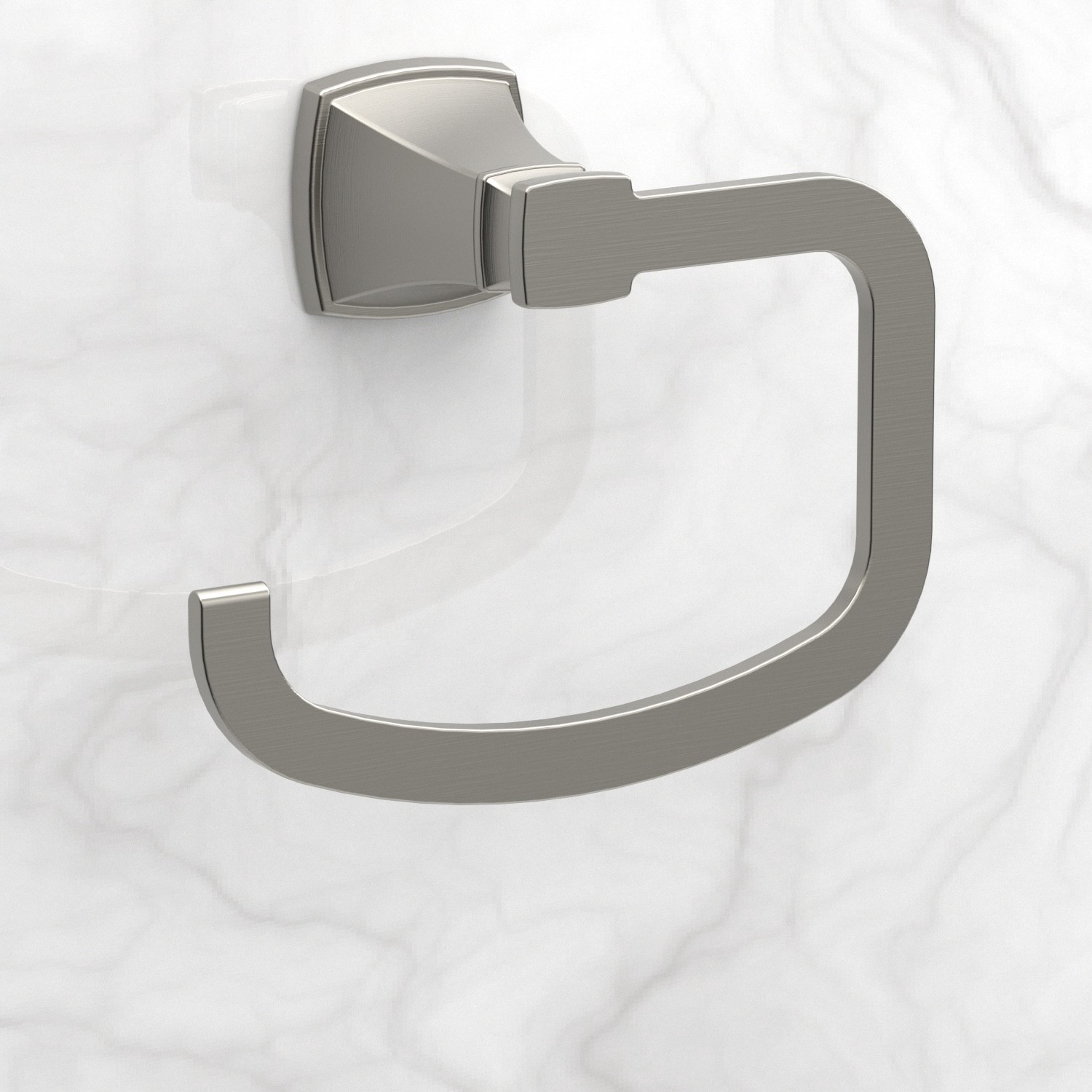slide 2 of 5, allen + roth Chesler Brushed Nickel Wall mount Single Towel Ring, 1 ct