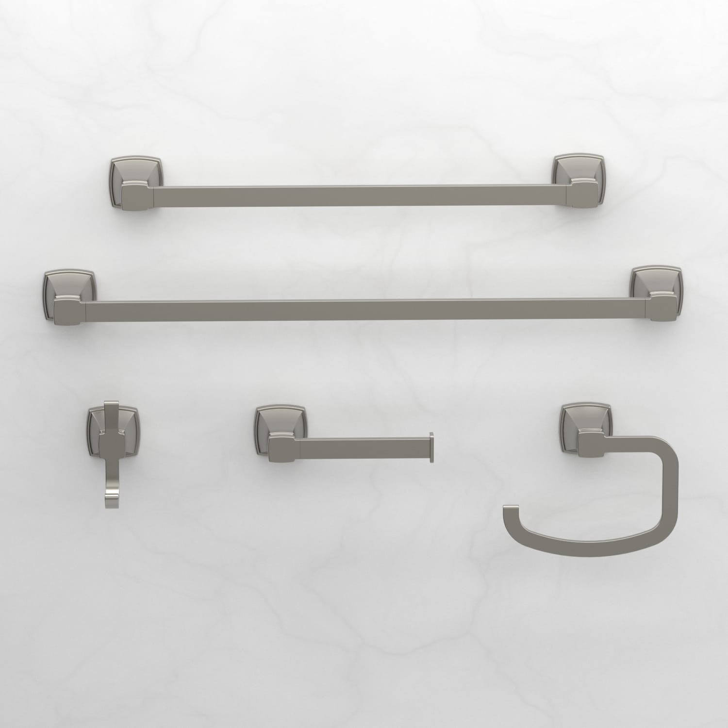 slide 4 of 5, allen + roth Chesler Brushed Nickel Wall mount Single Towel Ring, 1 ct