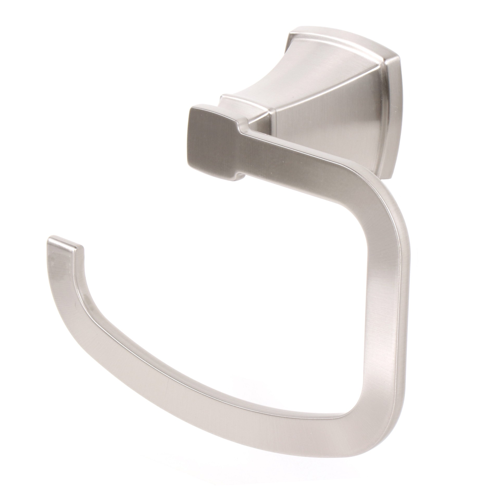 slide 1 of 5, allen + roth Chesler Brushed Nickel Wall mount Single Towel Ring, 1 ct