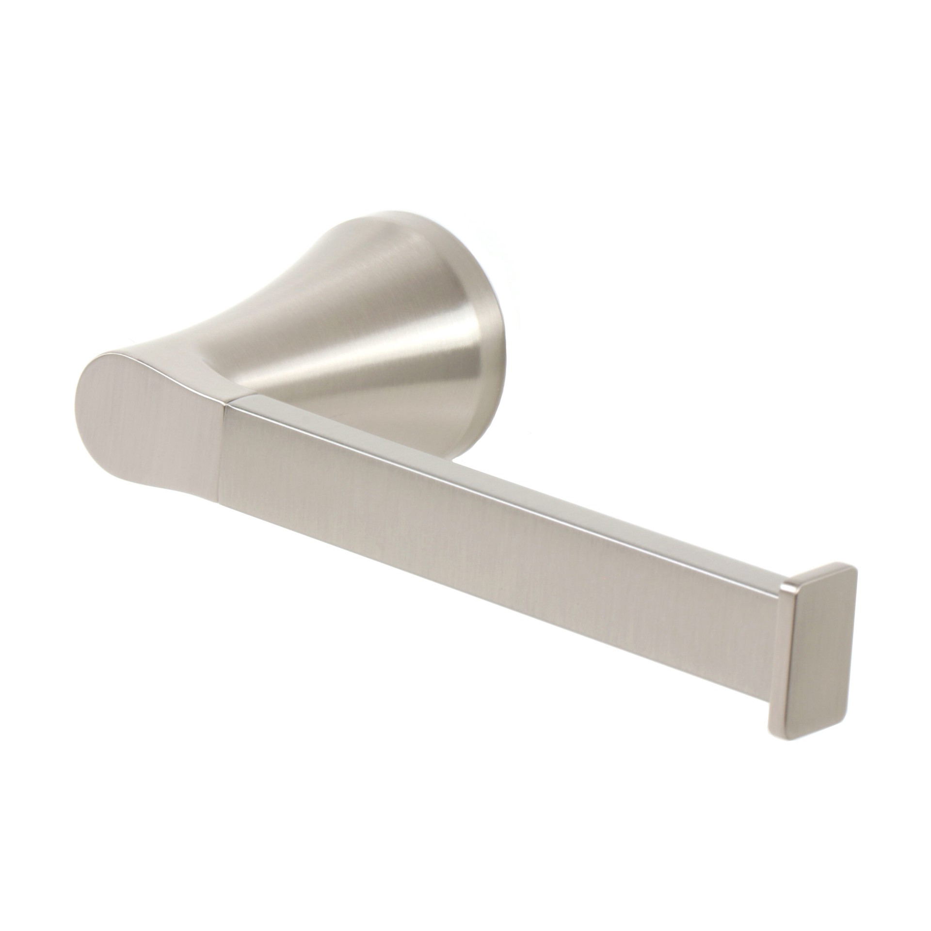 slide 3 of 6, allen + roth 3 -Piece Candace Brushed Nickel Decorative Bathroom Hardware Set Towel Bar, Toilet Paper Holder, Towel Ring Included, 1 ct