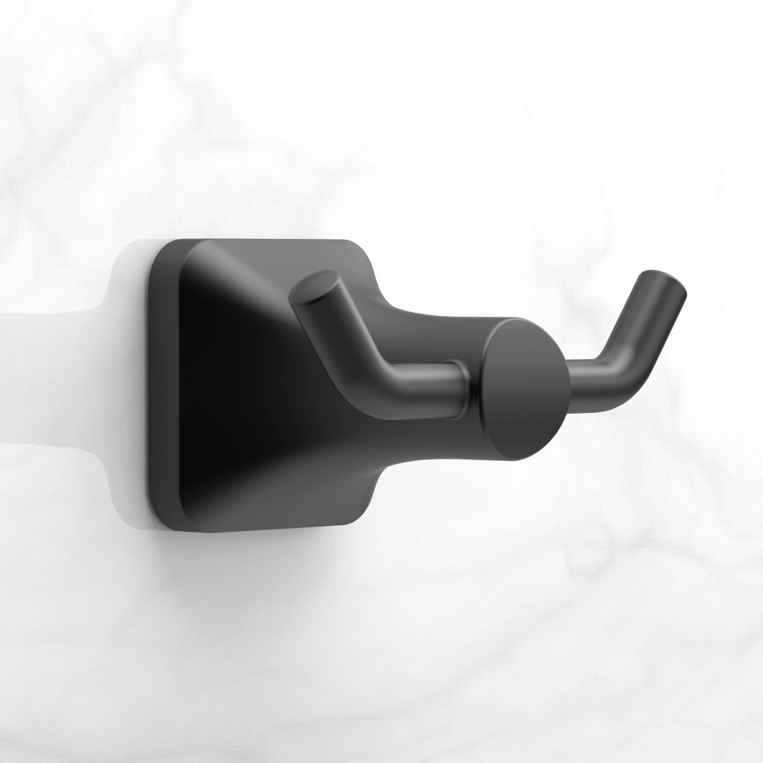 slide 3 of 5, allen + roth Dunmore Matte Black Double -Hook Wall mount Towel Hook, 1 ct