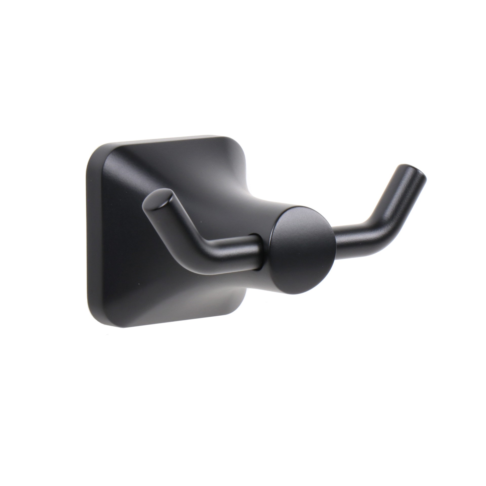 slide 4 of 5, allen + roth Dunmore Matte Black Double -Hook Wall mount Towel Hook, 1 ct