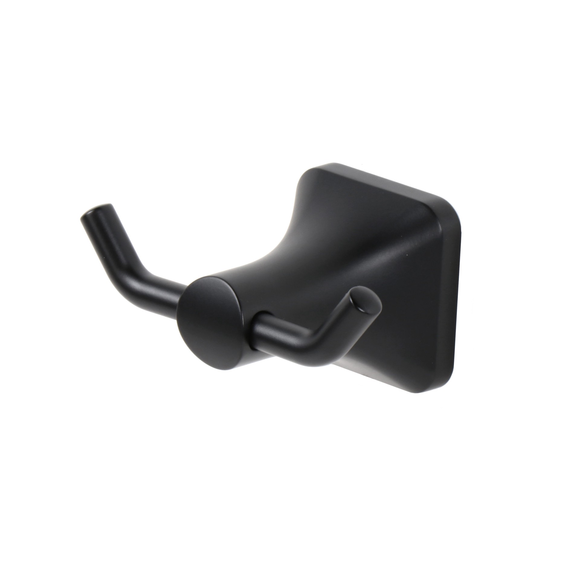 slide 1 of 5, allen + roth Dunmore Matte Black Double -Hook Wall mount Towel Hook, 1 ct