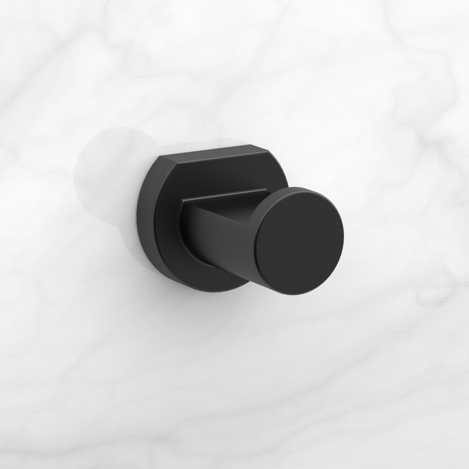 slide 3 of 5, allen + roth Veda Matte Black Single -Hook Wall mount Towel Hook, 1 ct