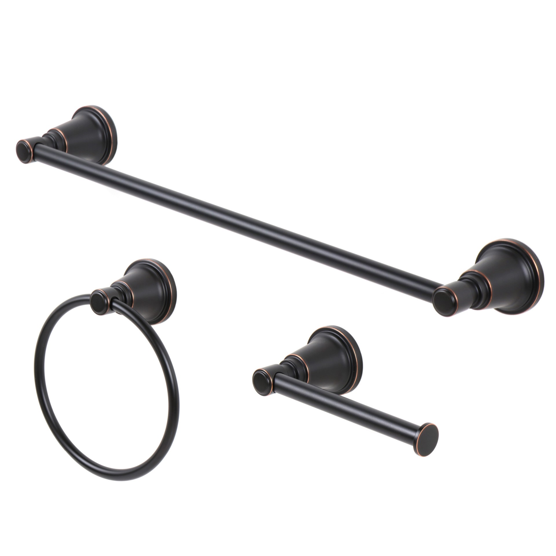 slide 5 of 5, allen + roth Townley Oil Rubbed Bronze Wall mount Single Towel Ring, 1 ct