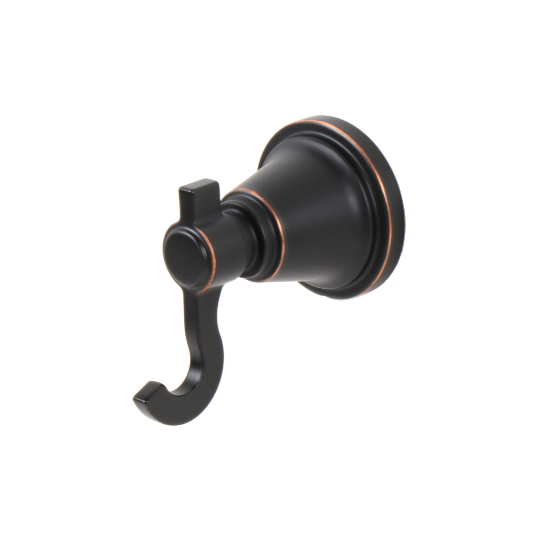 slide 1 of 6, allen + roth Townley Oil Rubbed Bronze Double -Hook Wall mount Towel Hook, 1 ct